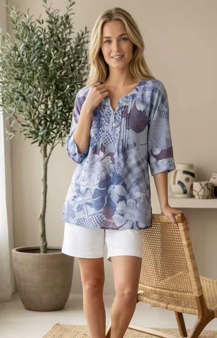 Wholesaler kiki s.r.l. - PRINTED LINEN SHIRT