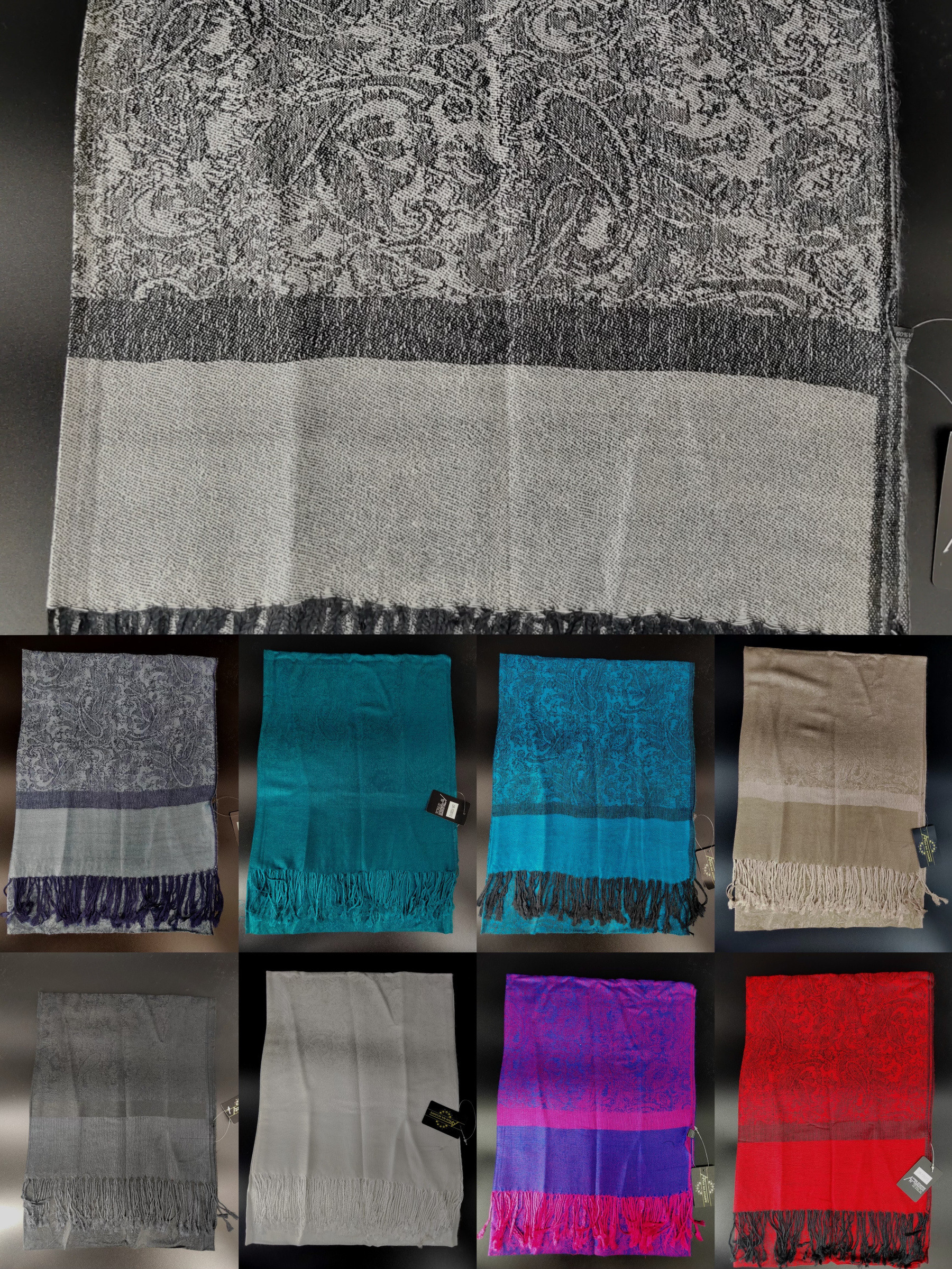 Wholesaler KIKKI MIO - WOMEN'S SCARF ETHNIC PATTERNS PACK OF 12 ASSORTED COLORS