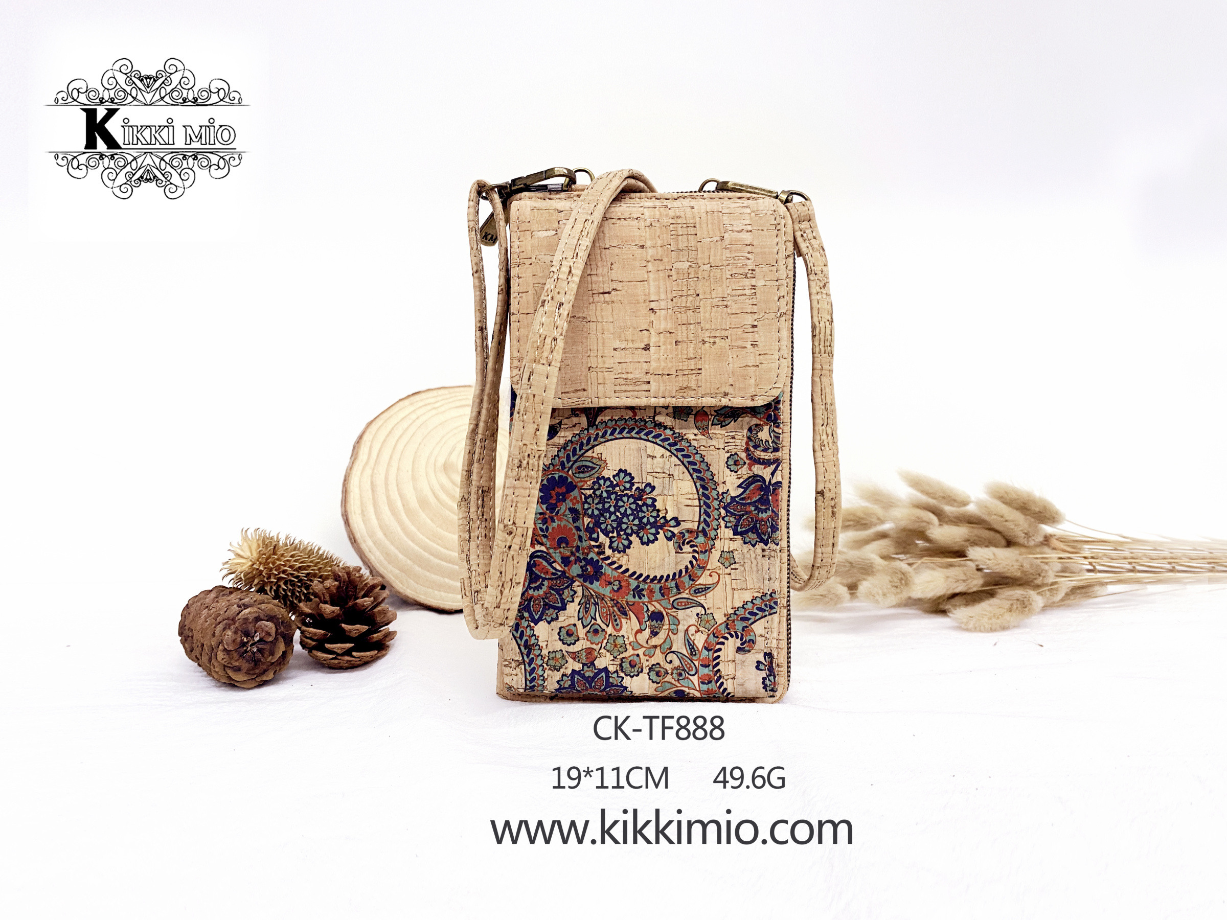 Wholesaler KIKKI MIO - MULTIFUNCTIONAL NATURAL CORK WALLET+PHONE