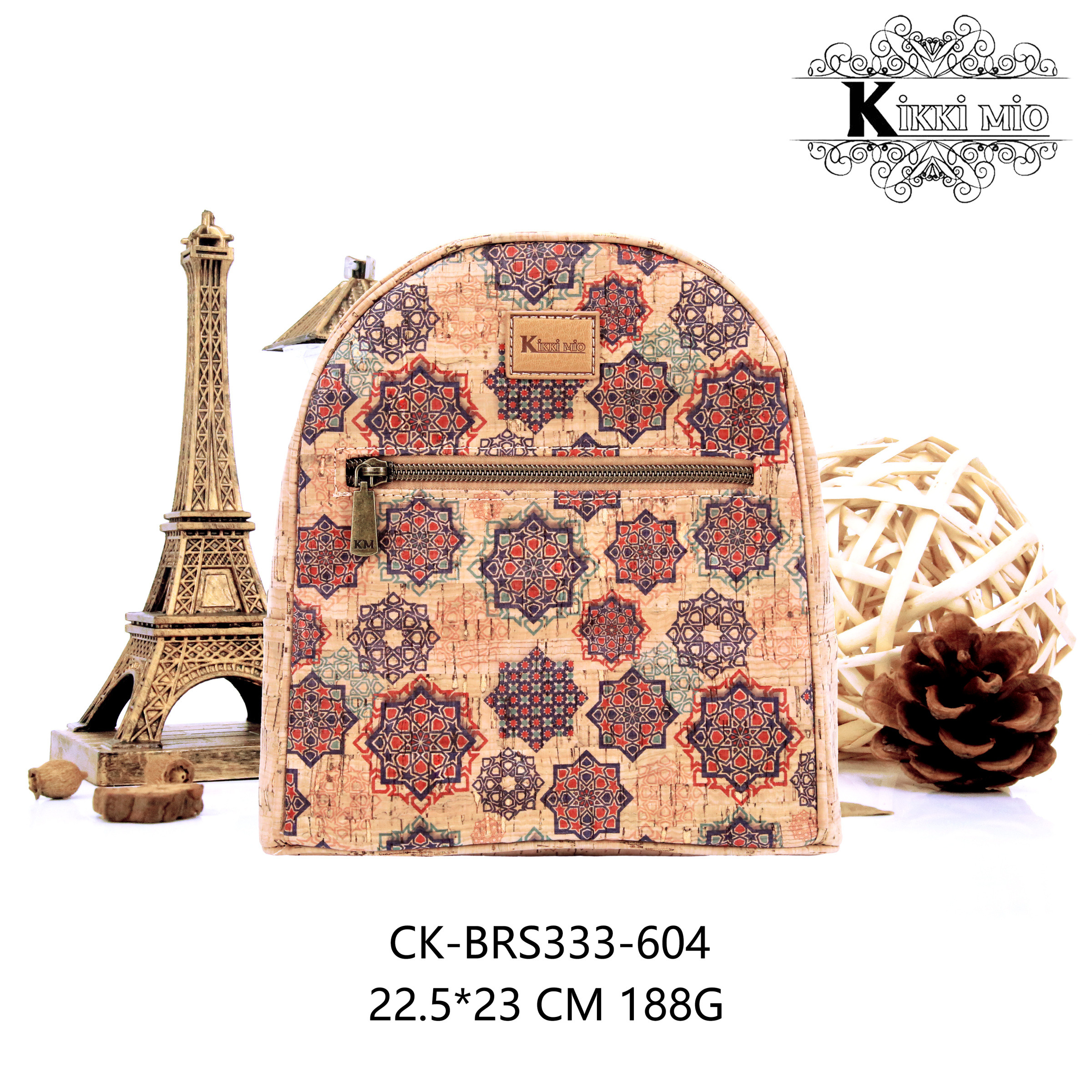 Wholesaler KIKKI MIO - ORIGINAL NATURAL CORK WOMEN'S BACKPACK