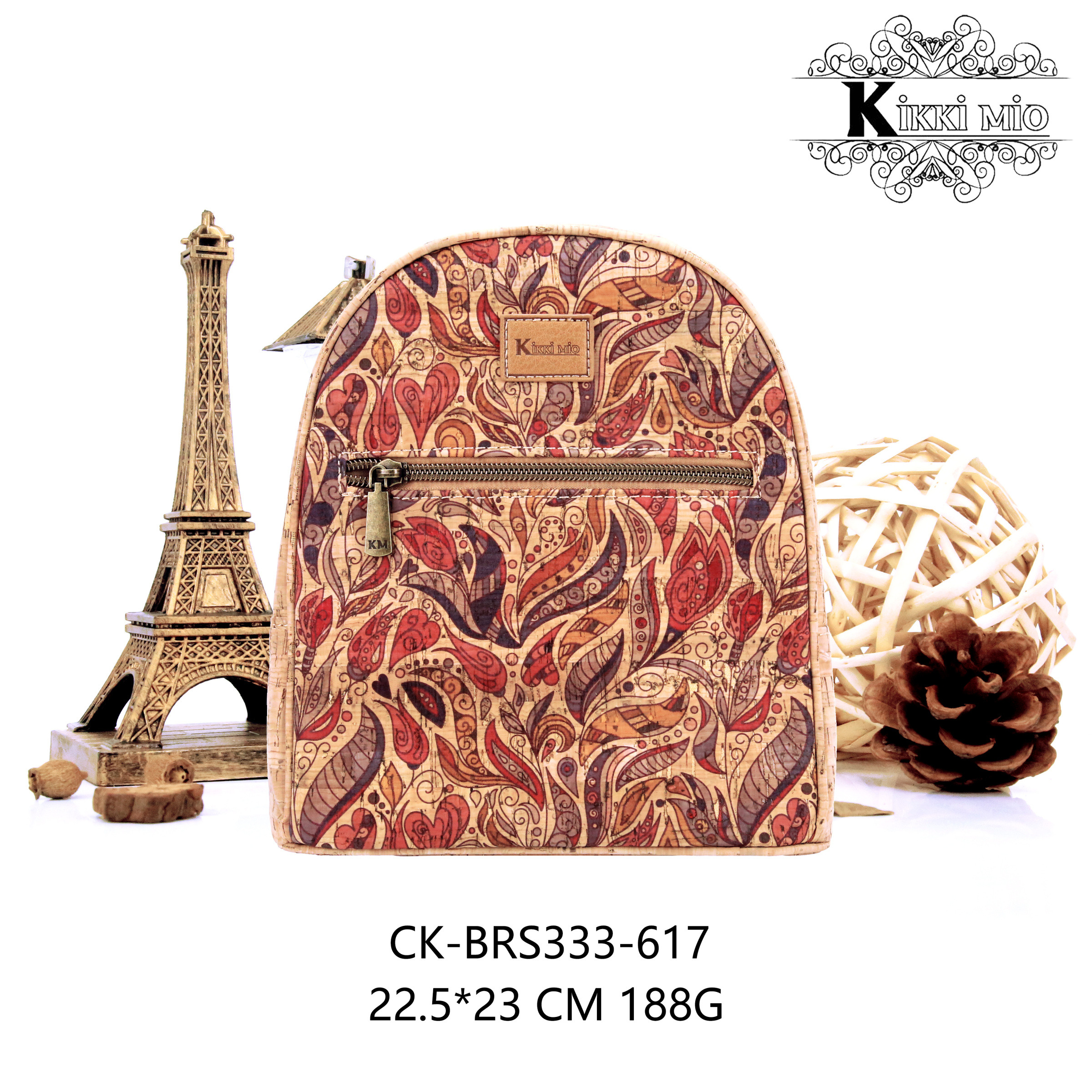 Wholesaler KIKKI MIO - WOMEN'S BACKPACK IN ORIGINAL NATURAL CORK