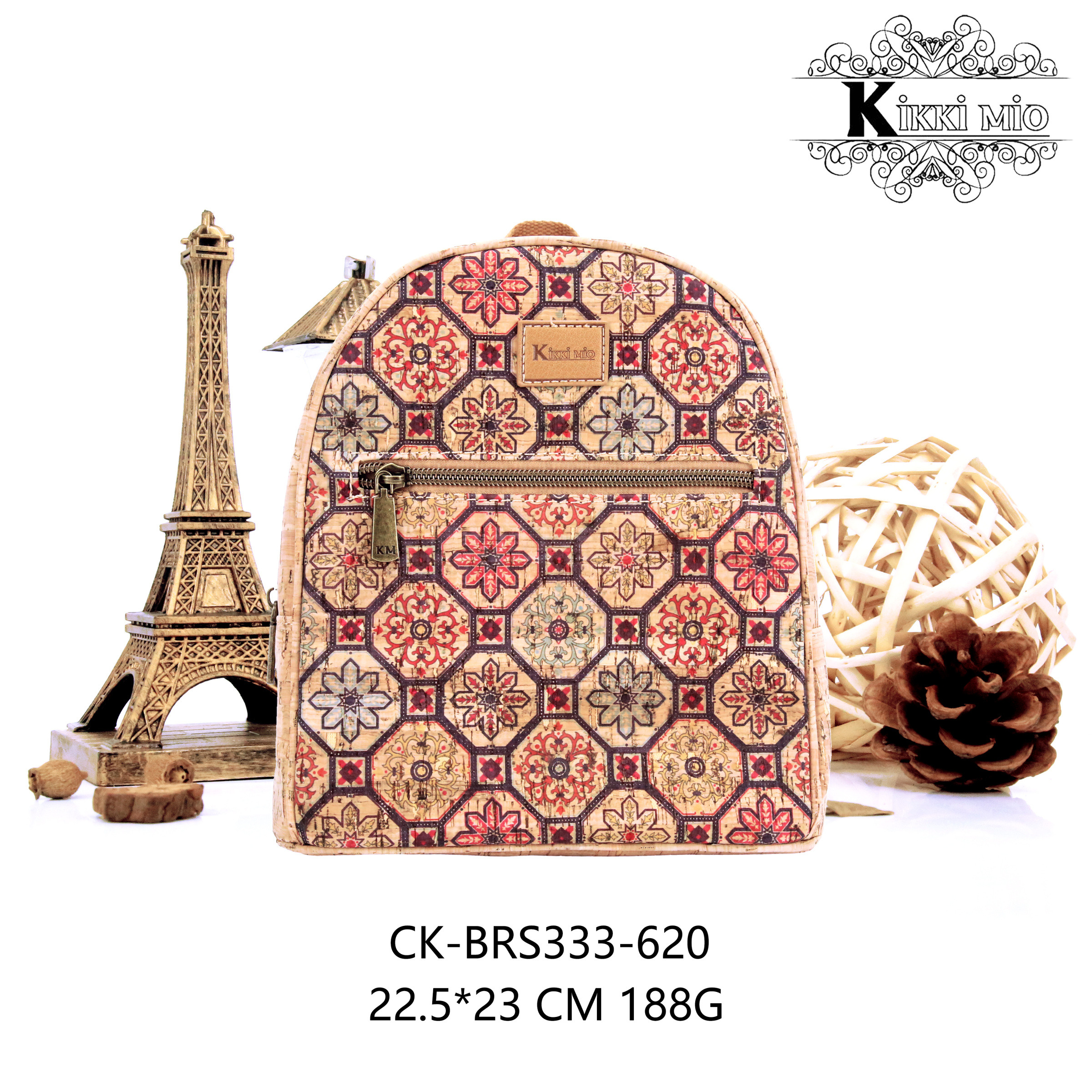 Wholesaler KIKKI MIO - ORIGINAL NATURAL CORK WOMEN'S BACKPACK