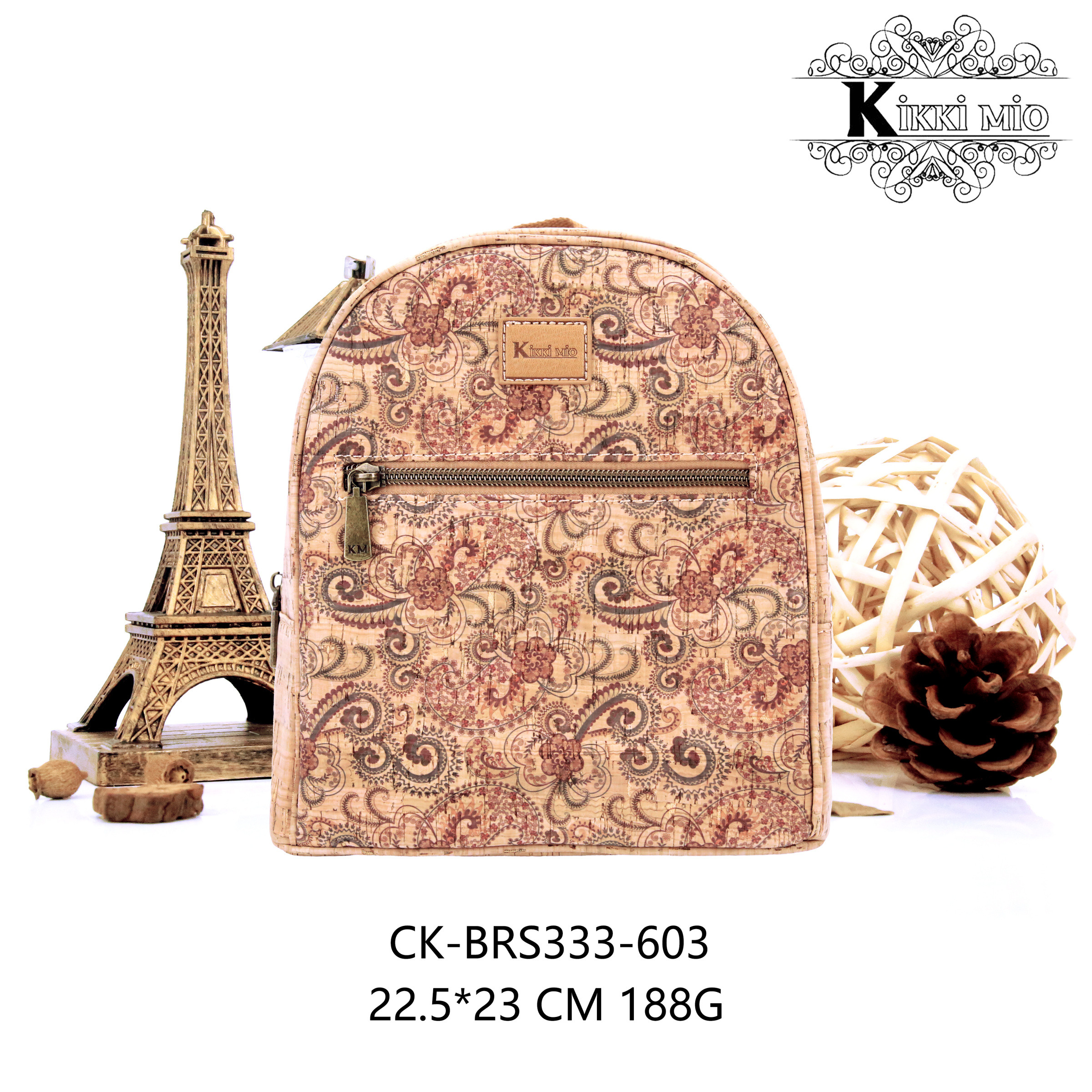 Wholesaler KIKKI MIO - ORIGINAL NATURAL CORK WOMEN'S BACKPACK