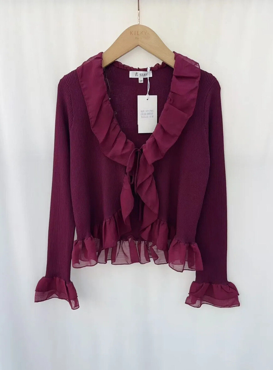 Pull féminin printemps/été, 55% viscose, 45% polyester, doux et léger, idéal pour les soirées fraîches, fabriqué en Chine.