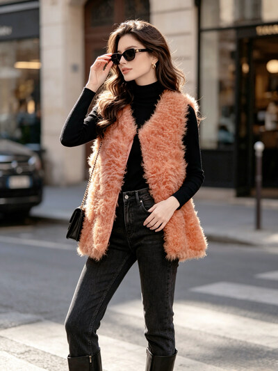 Grossiste KIMI&CO - Luxury Fluffy Faux Fur Gilet Grossiste KIMI&CO - Luxury Fluffy Faux Fur Gilet