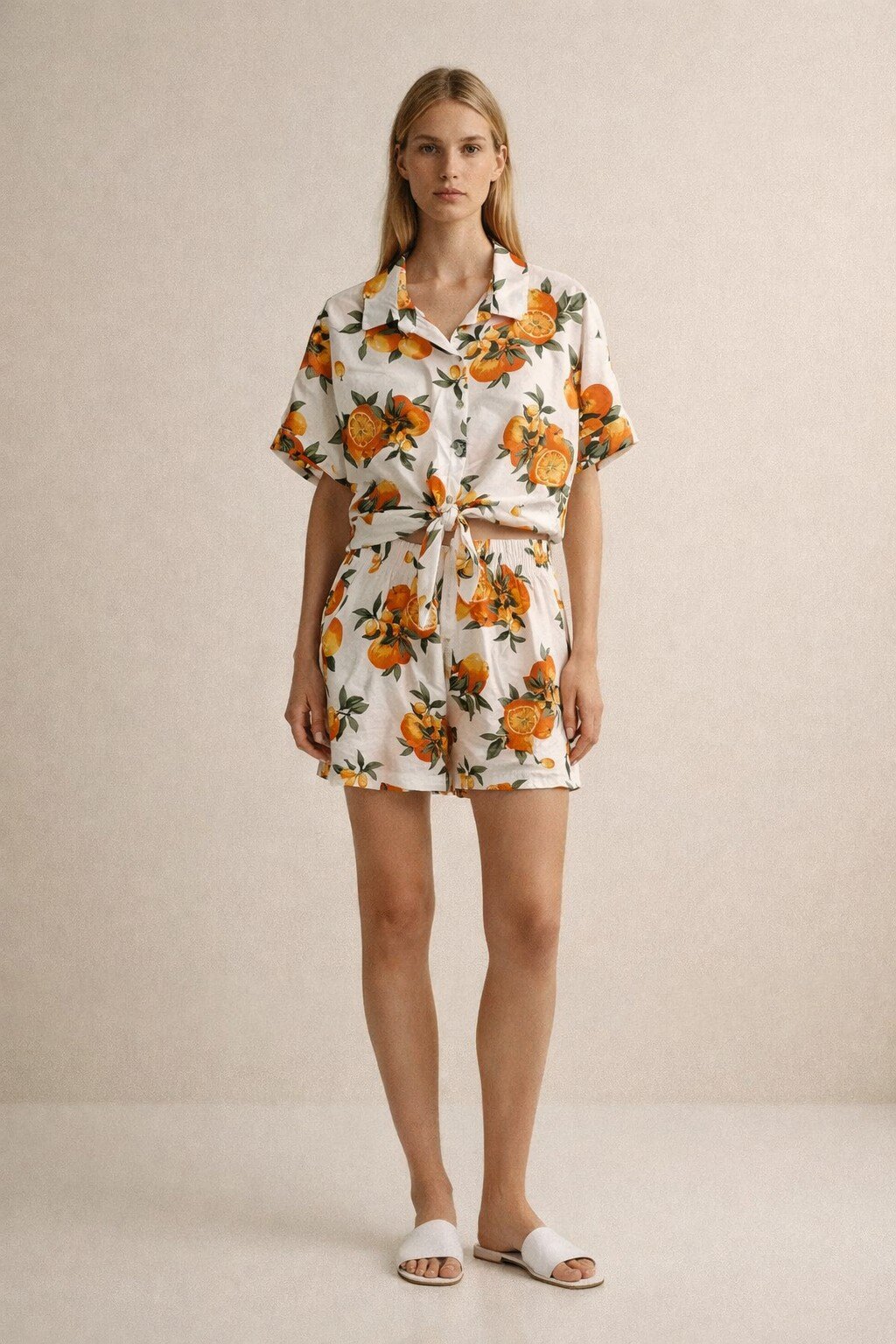 Wholesaler KIS₂ - FRUIT PRINT SHIRT SHORT SLEEVES WITH COLLAR FRONT BUTTONS LIGHT AND COMFORTABLE PERFECT FOR SUMMER ONE SIZE