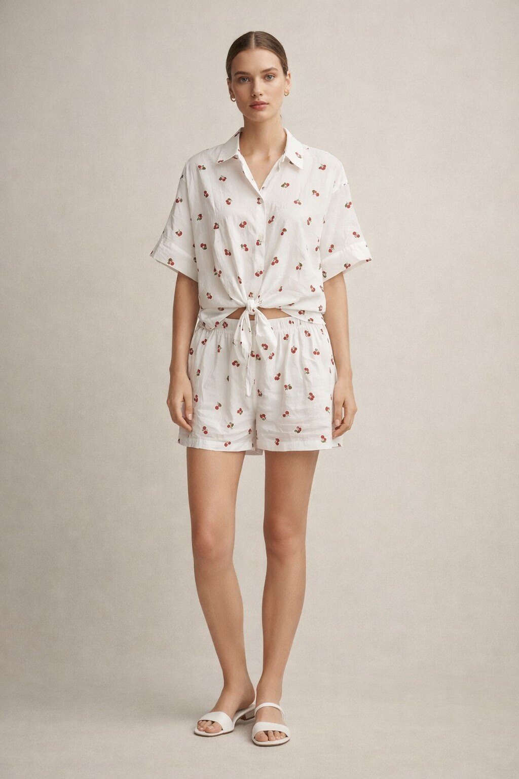 Wholesaler KIS₂ - FRUIT PRINT SHIRT SHORT SLEEVES WITH COLLAR FRONT BUTTONS LIGHTWEIGHT COMFORTABLE PERFECT FOR SUMMER ONE SIZE