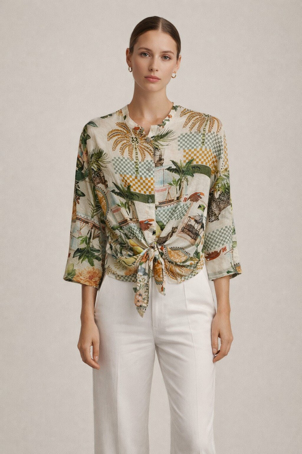 Grossiste KIS₂ - CHEMISE EN MÉLANGE DE SOIE LÉGÈRE ET CONFORTABLE, IDÉALE POUR LE PRINTEMPS ET L'ÉTÉ AVEC DE NOMBREUX MOTIFS, TAILLE UNIQUE