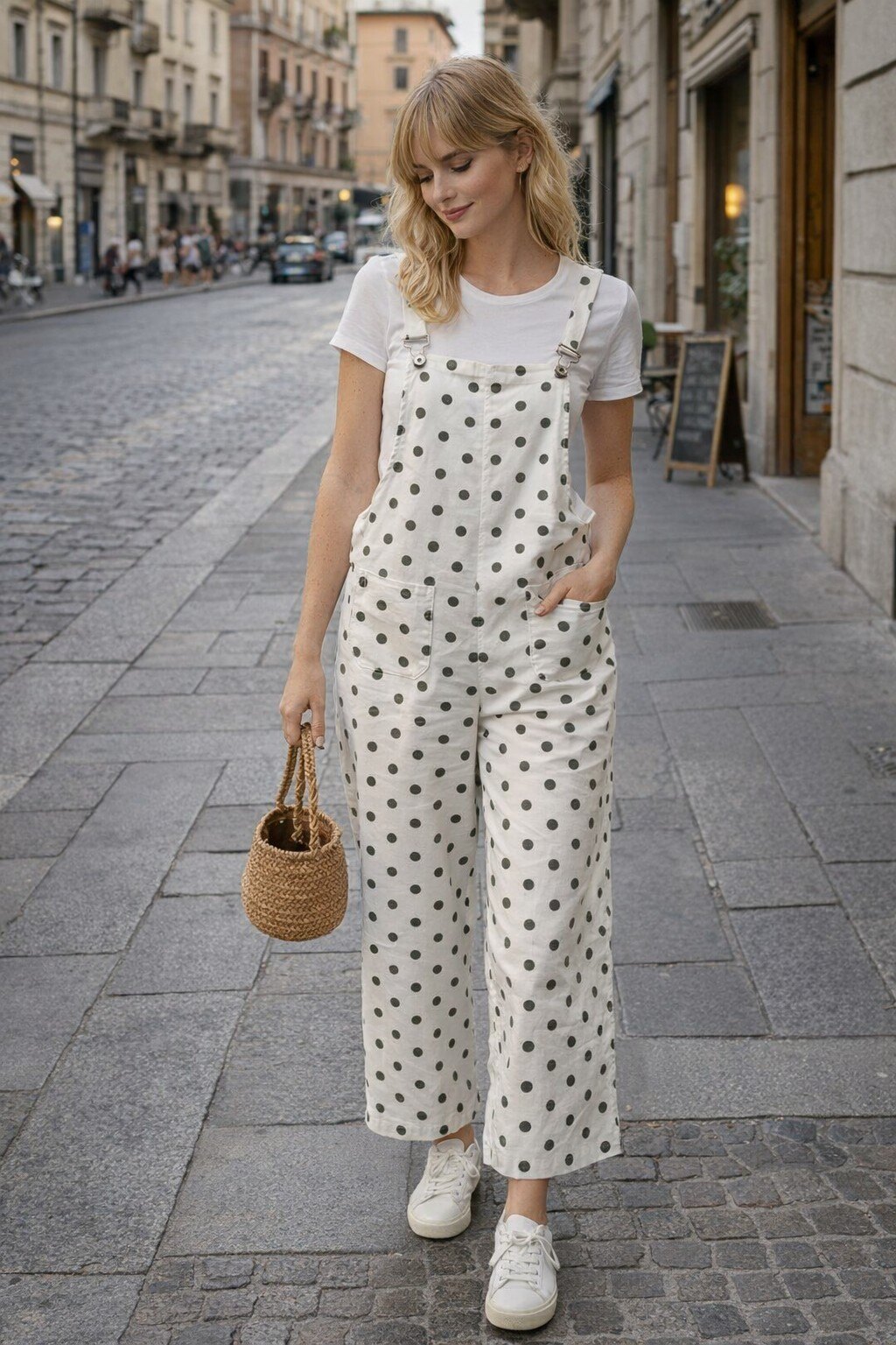 Mayorista KIS₂ - MONO SIN MANGAS A LUNARES CON BOLSILLOS PANTALÓN ANCHO CÓMODO TALLA ÚNICA