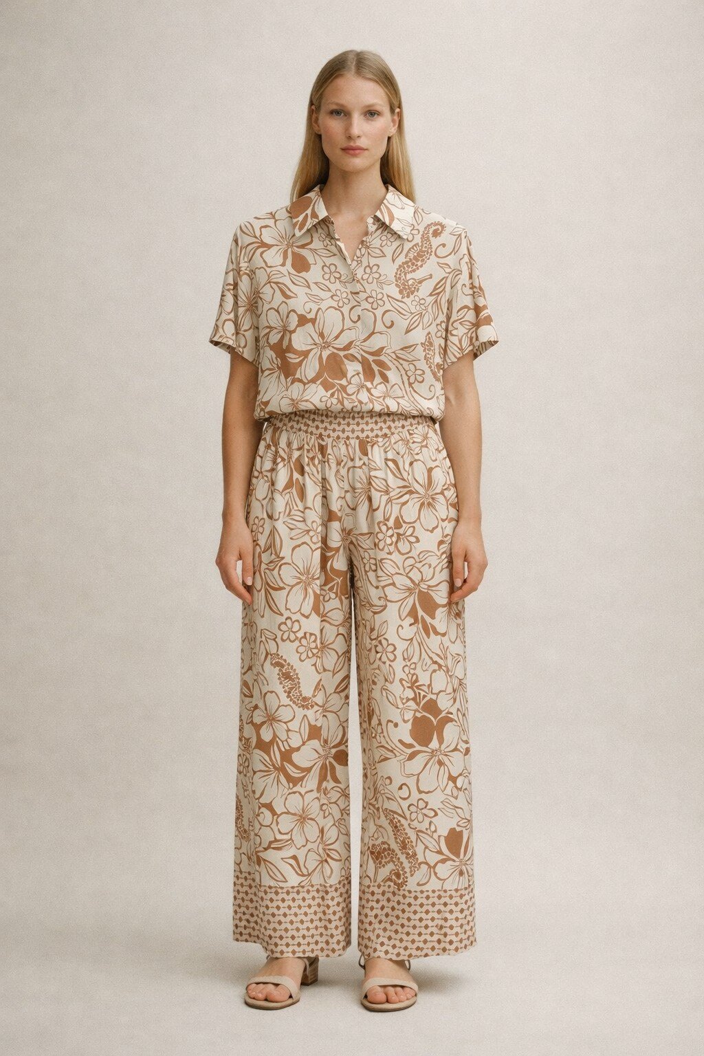 Wholesaler KIS₂ - LIGHTWEIGHT SHIRT AND PANTS SET WITH PRINT, LOOSE AND COMFORTABLE FIT, ONE SIZE
