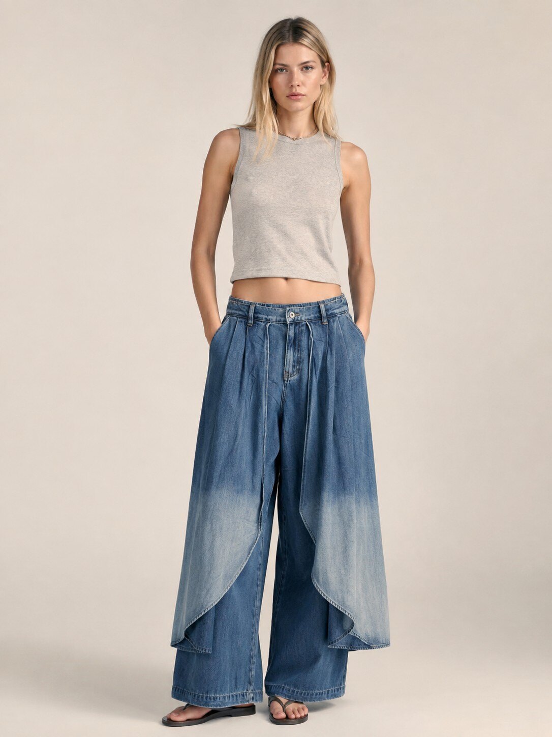 Grossiste KIS₂ - JEAN VINTAGE UNIQUE JAMBE DROITE CONFORTABLE UNIE AVEC TAILLES