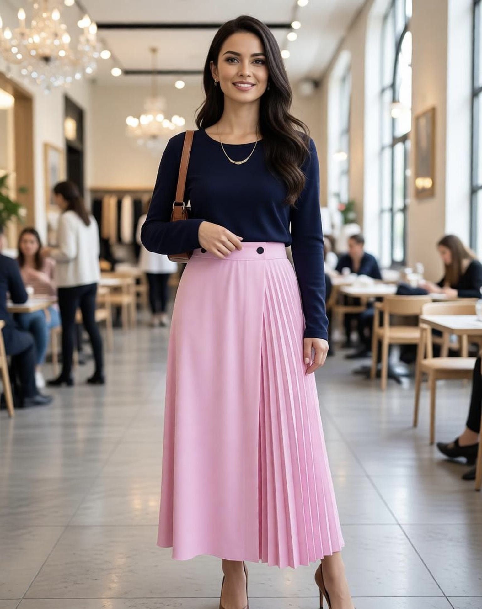 Grossiste KIS₂ - JUPE LONGUE DÉCONTRACTÉE CONFORTABLE UNIE TAILLE UNIQUE