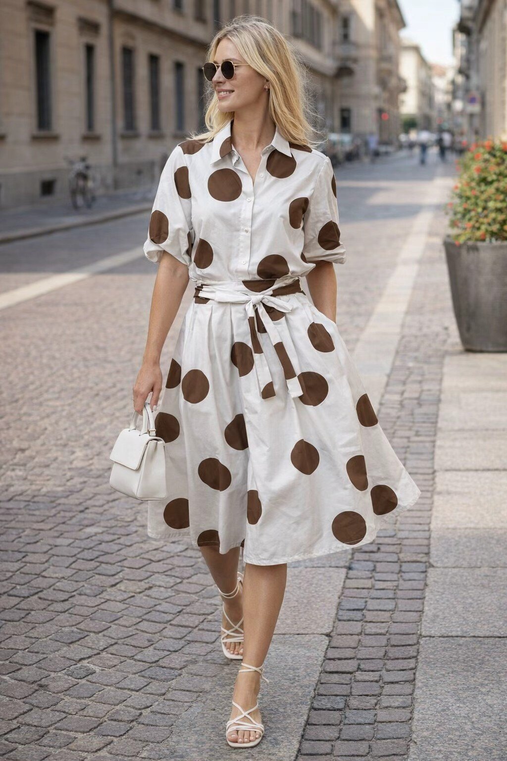 Wholesaler KIS₂ - COMFORTABLE POLKA DOT SKIRT WITH ELASTIC WAISTBAND ONE SIZE
