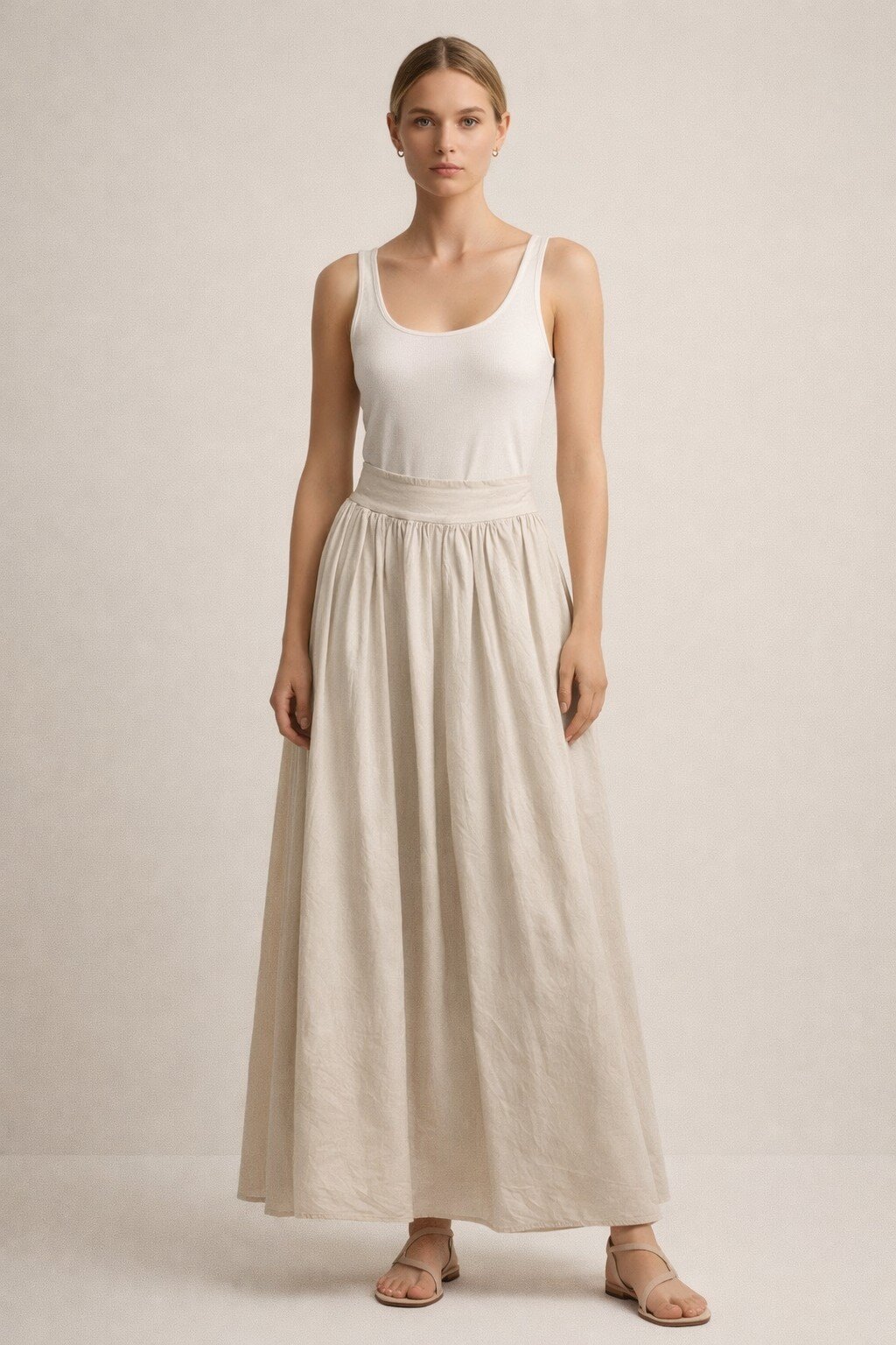 Wholesaler KIS₂ - LONG CASUAL SKIRT ELASTIC COMFORTABLE SOLID COLOR ONE SIZE