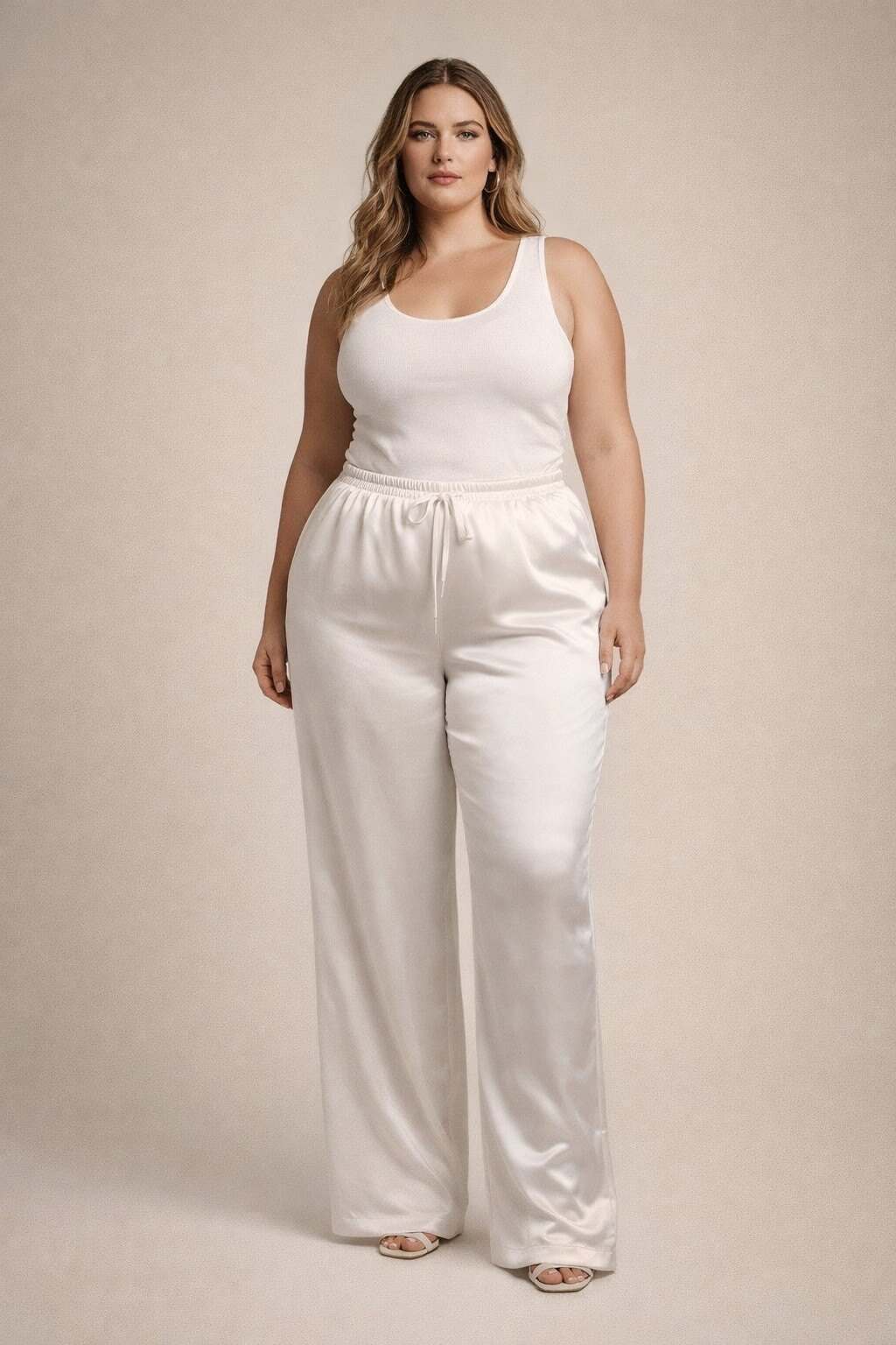 Wholesaler KIS₂ - OVERSIZED PANTS COMFORTABLE SIZE ELASTIC LIGHT COOL SUITABLE FOR SUMMER WIDE HIPS SOLID COLOR ONE SIZE