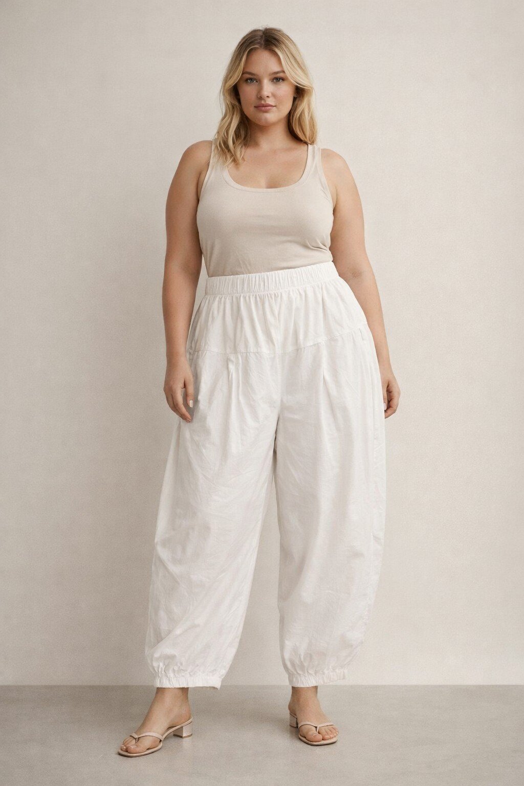 Wholesaler KIS₂ - CURVY PANTS PLUS SIZE COMFORTABLE FIT WIDE LEG AND HIPS ELASTIC SOLID COLOR ONE SIZE