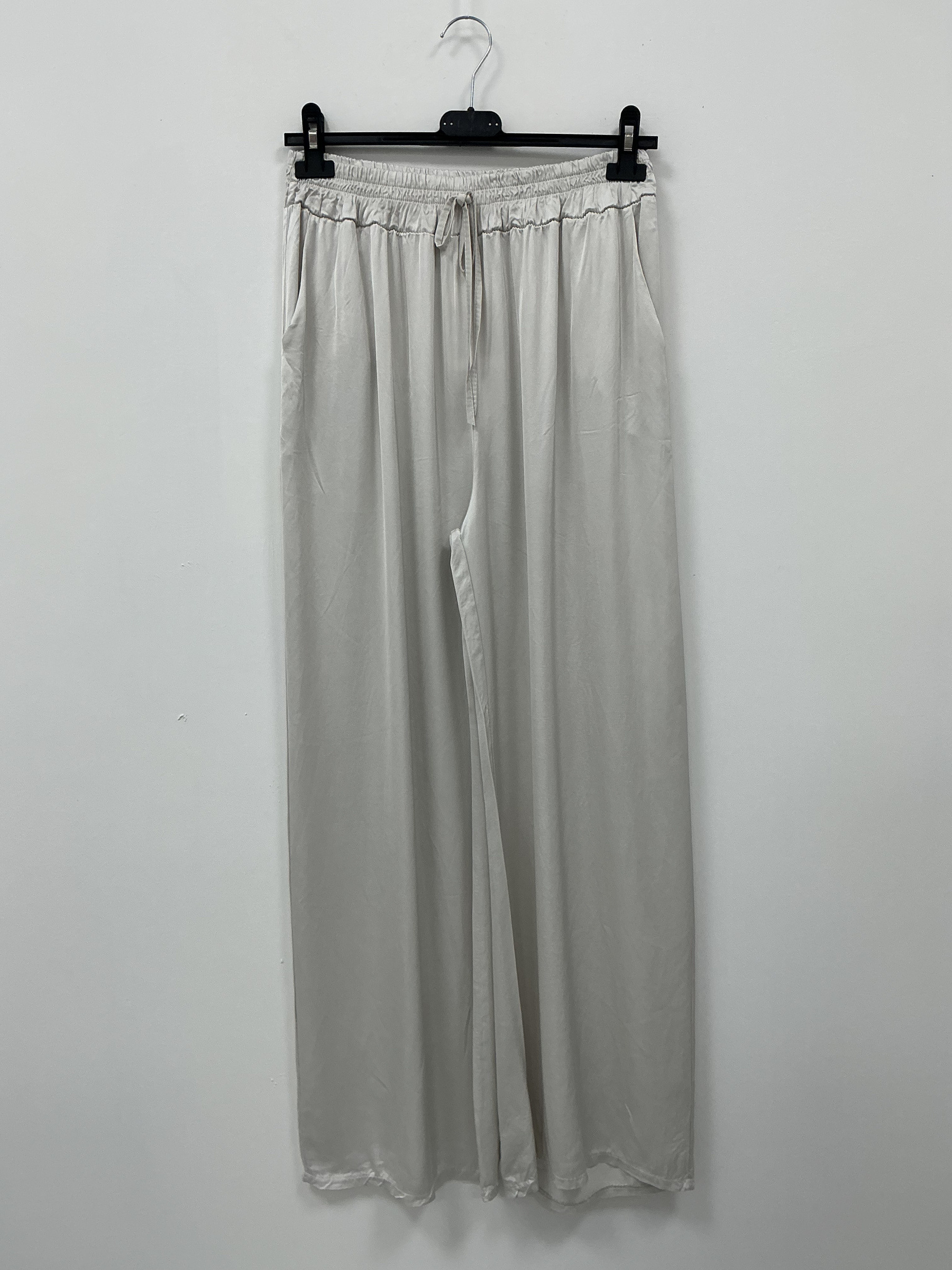 Grossista KIS₂ - PANTALONE LUNGO FRESCA COMODAGAMBA LARGO ELASTICO CON TASCHE TINTA UNITA TAGLIA UNICA