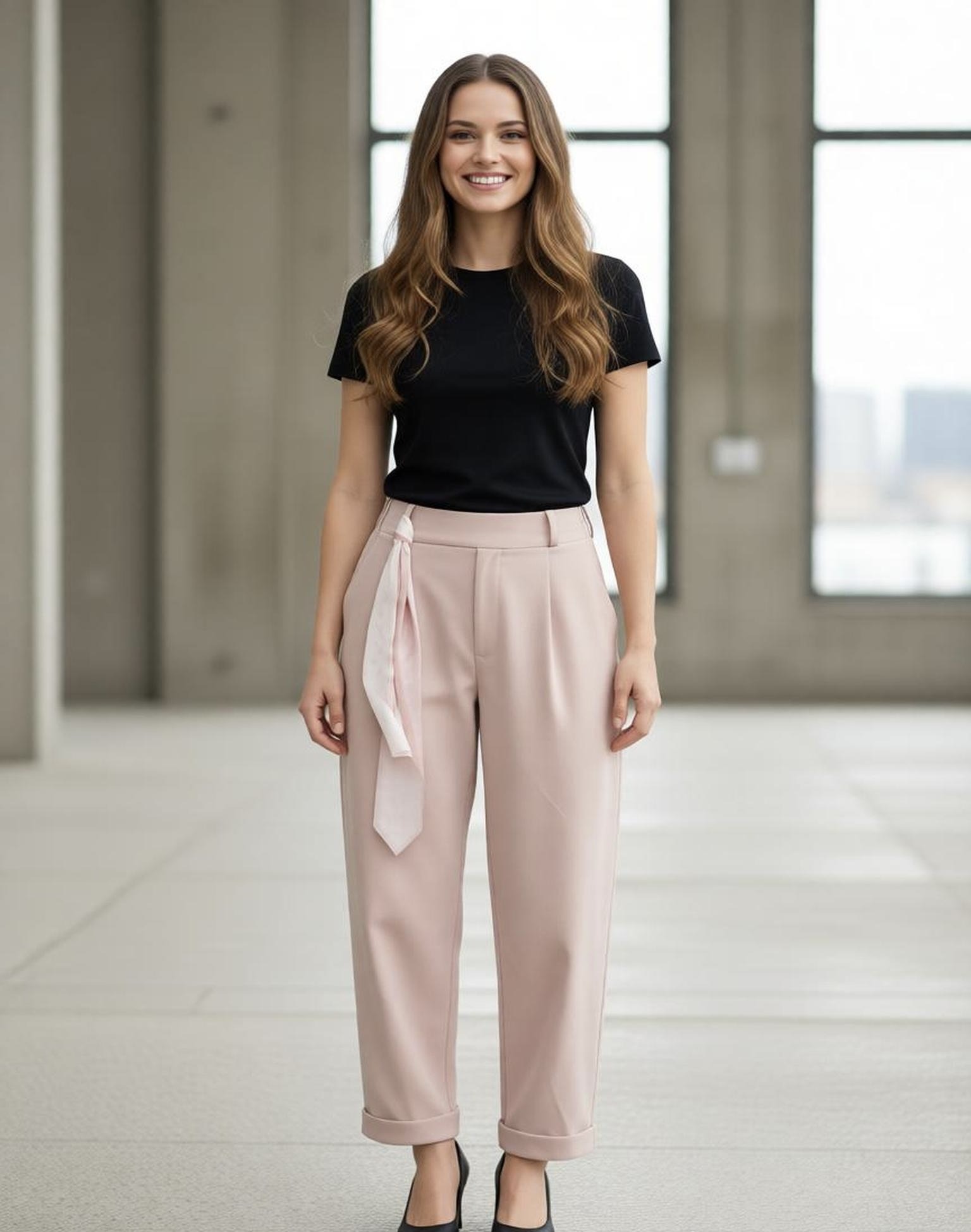Grossiste KIS₂ - PANTALON DROIT ÉLASTIQUE ASSORTI AVEC FURLA UNIE TAILLE UNIQUE