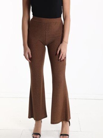 Wholesaler KIS₂ - FLARED PANTS SLIM FIT STRETCH SHINY FABRIC HIGH WAIST ONE SIZE