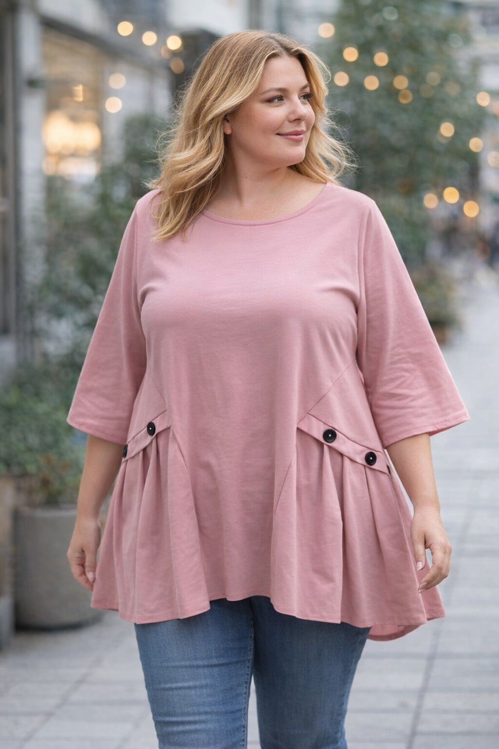 Wholesaler KIS₂ - CURVY SWEATSHIRT UNIQUE FIT LARGE COMFORTABLE CREW NECK SOLID COLOR ONE SIZE
