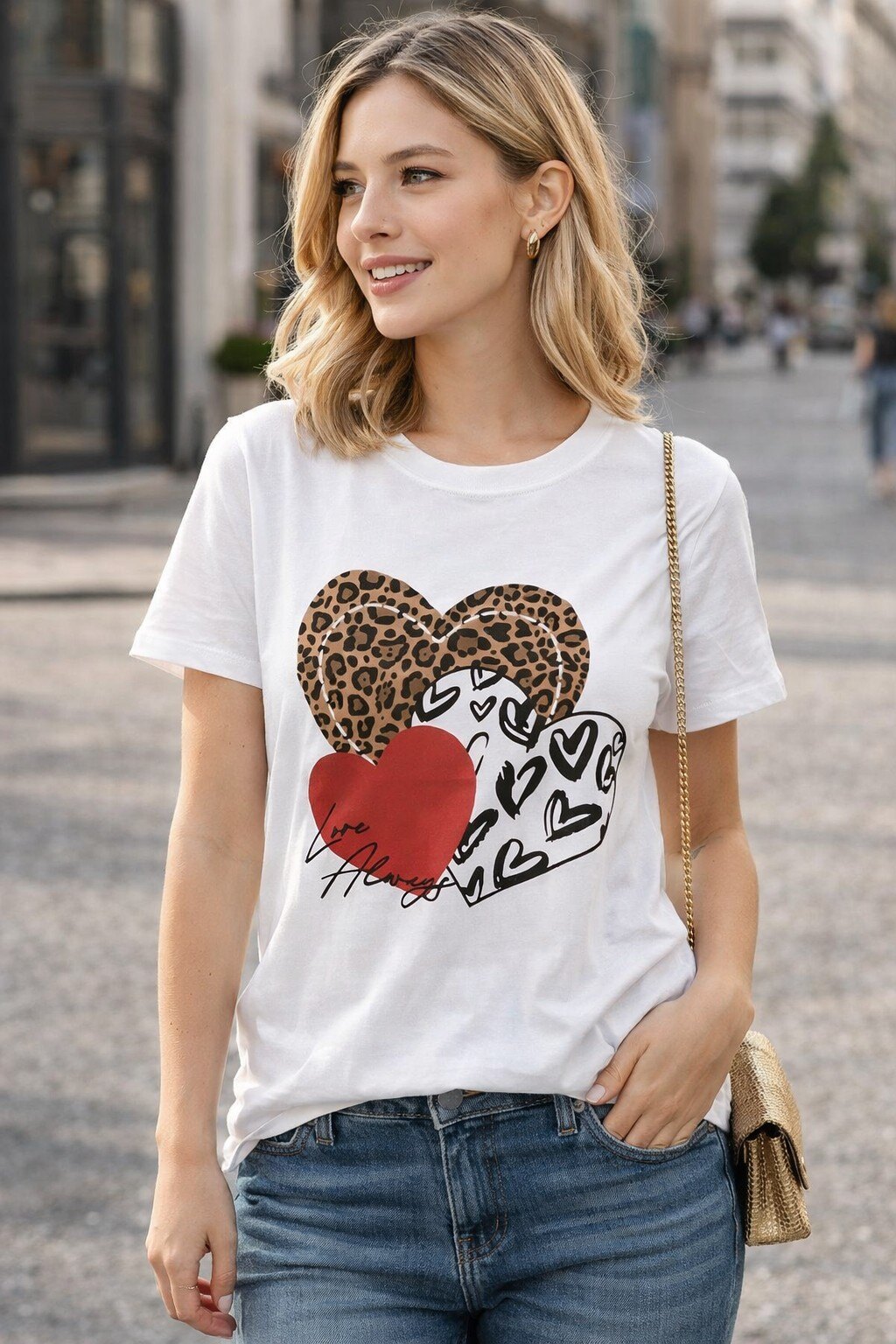 Mayorista KIS₂ - CAMISETA ESTAMPADA DE MANGA CORTA CUELLO REDONDO TALLA ÚNICA