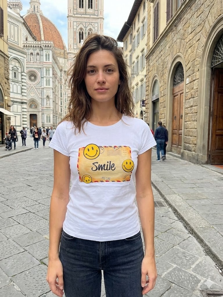 Grossista KIS₂ - TSHIRT BIANCA CON STAMPA TAGLIA UNICA