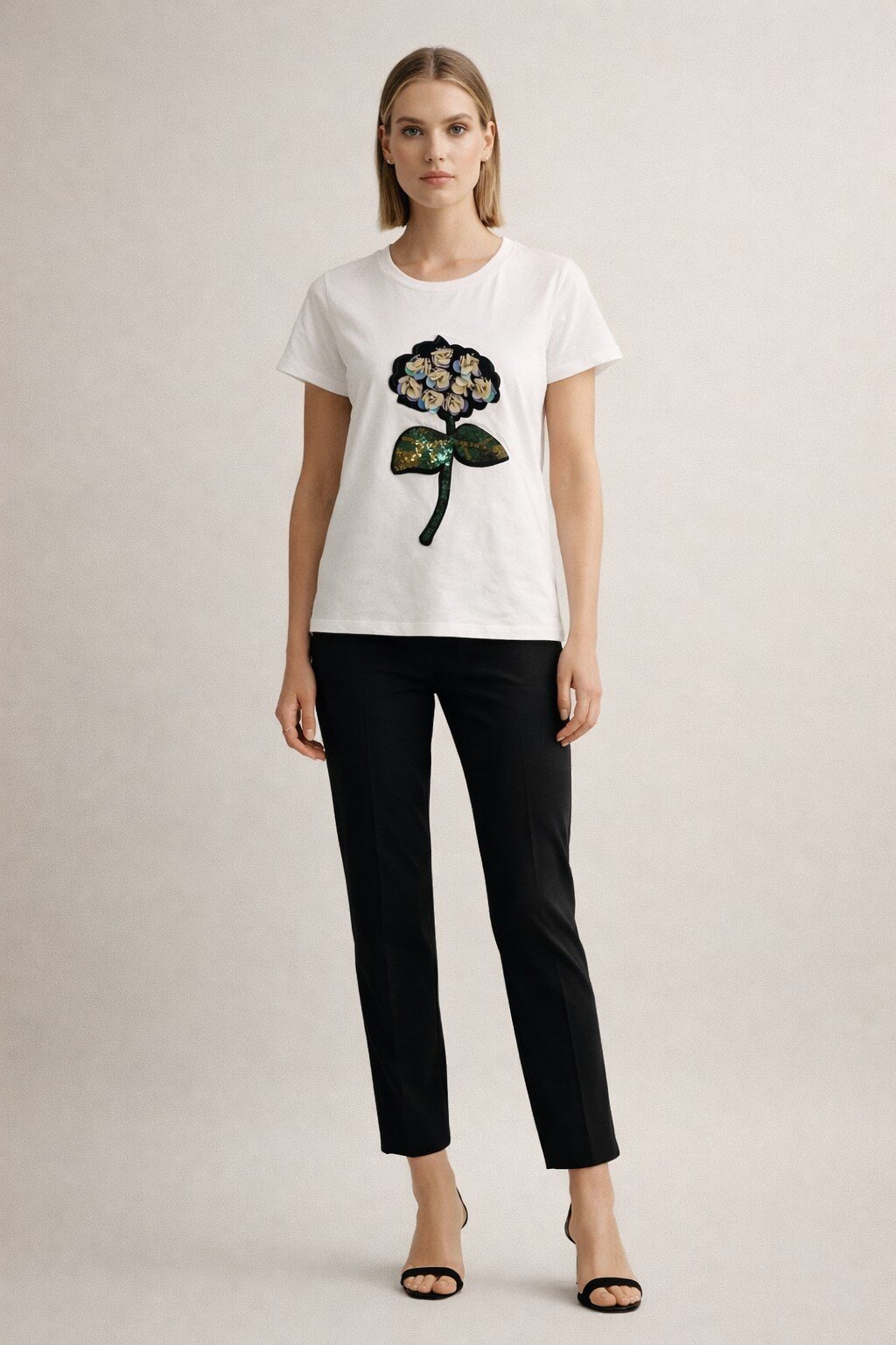 Wholesaler KIS₂ - T-SHIRT WITH FLORAL PRINT CREW NECK SHORT SLEEVES ONE SIZE