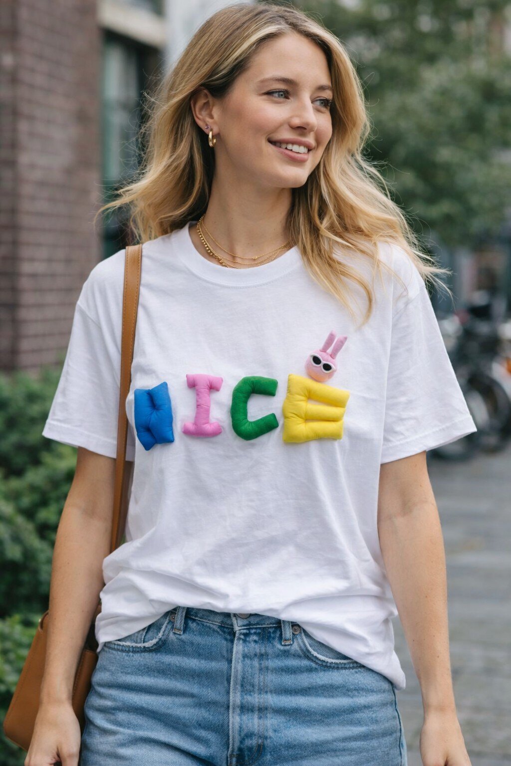 Wholesaler KIS₂ - WOMEN'S OVERSIZED T-SHIRT WITH NICE PRINT AND SHORT SLEEVES