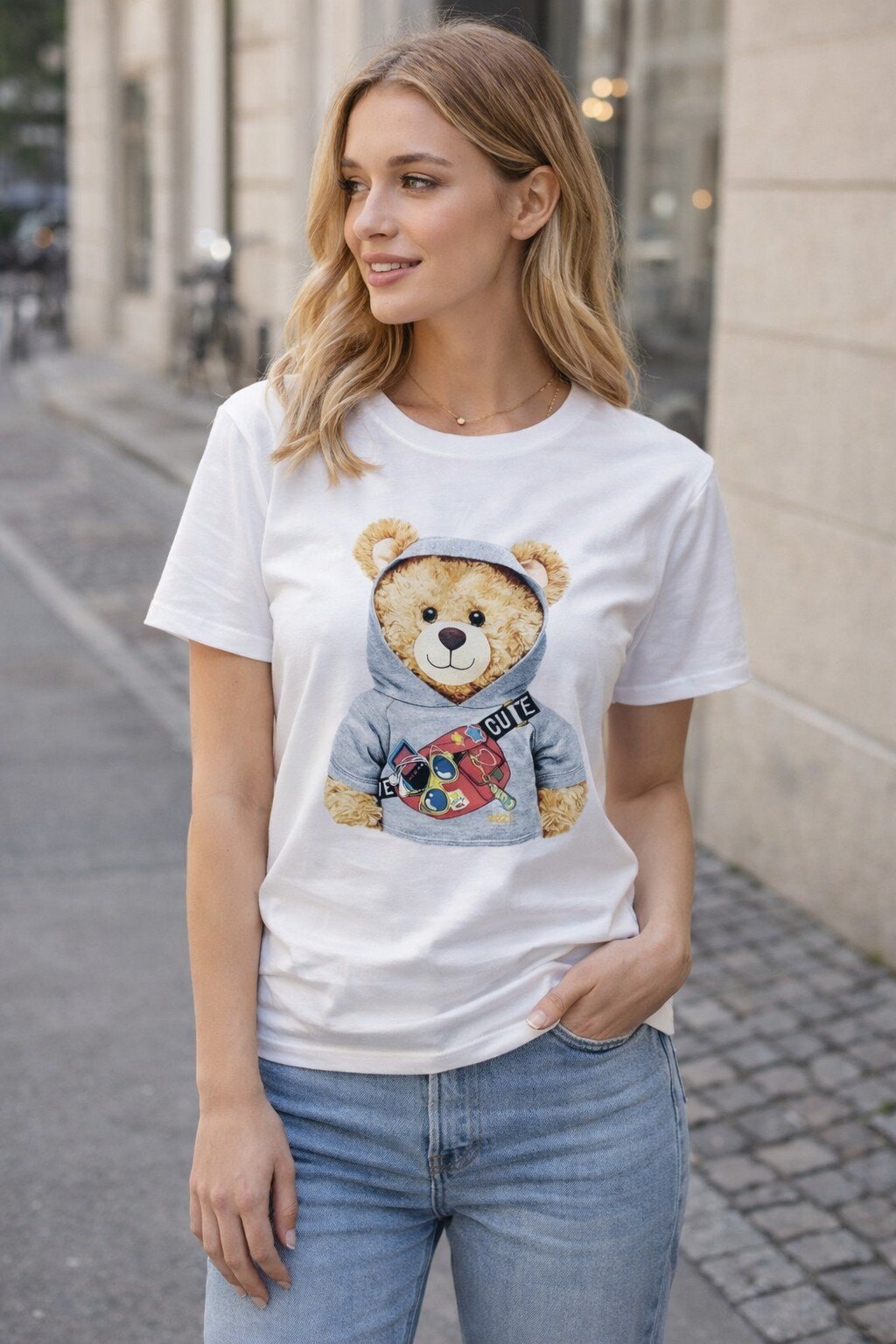 Mayorista KIS₂ - CAMISETA CÓMODA DE MANGA CORTA CON ESTAMPADOS CUELLO REDONDO TALLA ÚNICA