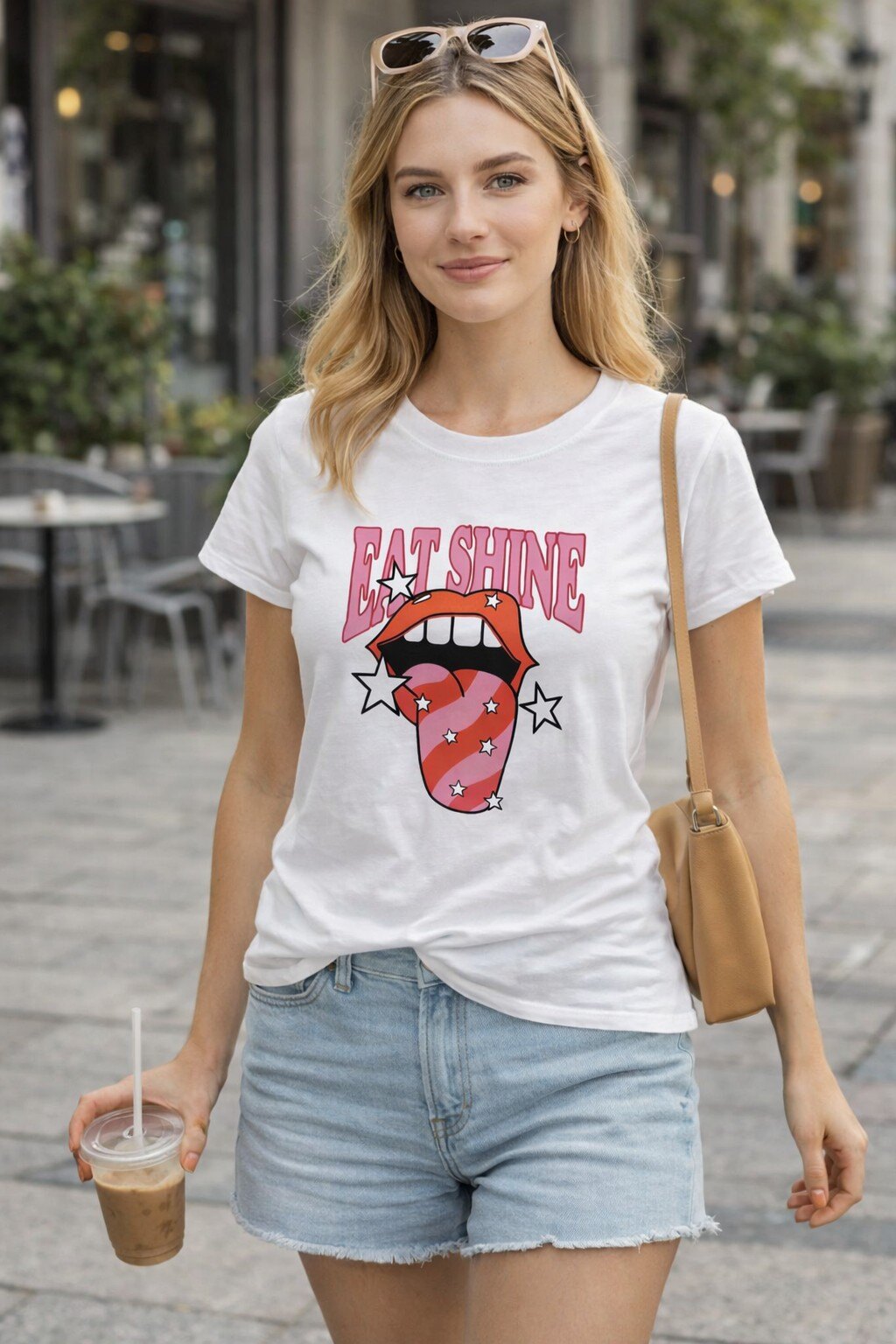 Mayorista KIS₂ - CAMISETA CÓMODA DE MANGA CORTA CON ESTAMPADOS CUELLO REDONDO TALLA ÚNICA