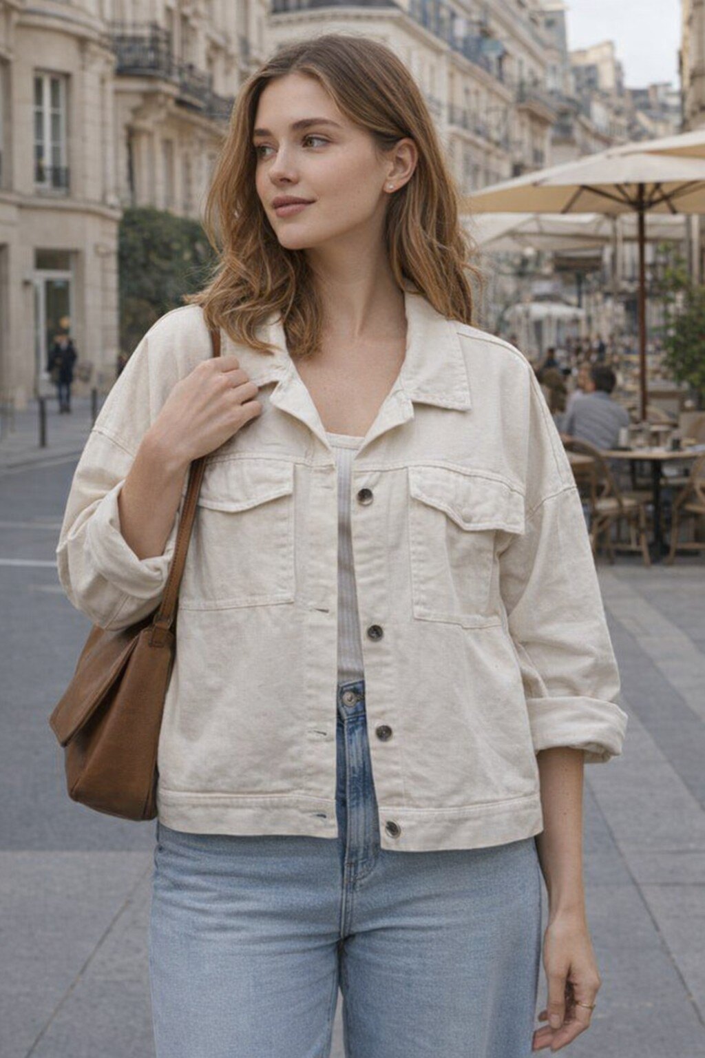 Mayorista KIS₂ - CHAQUETA DE JEANS MULTICOLOR CON MANGAS LARGAS, CUELLO, BOTONES Y BOLSILLOS FRONTALES LISOS TALLA ÚNICA