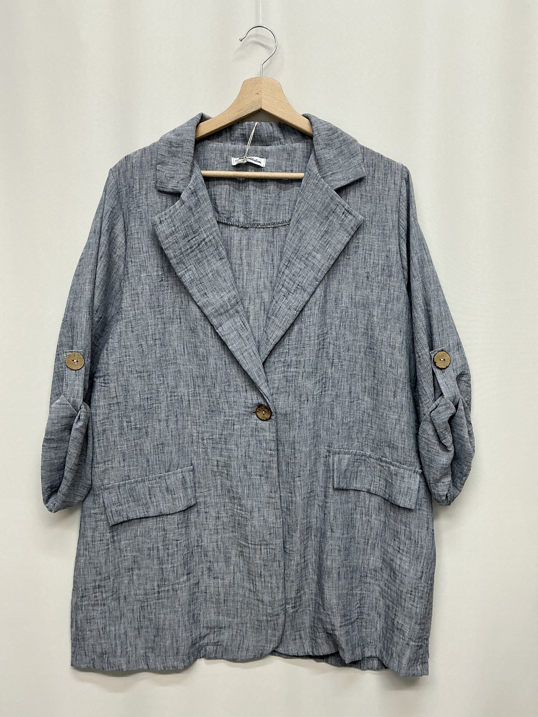 Wholesaler KIS₂ - LIGHTWEIGHT OVERSIZED JACKET V-NECK LONG SLEEVES WITH BUTTONS AND POCKETS SOLID COLOR ONE SIZE