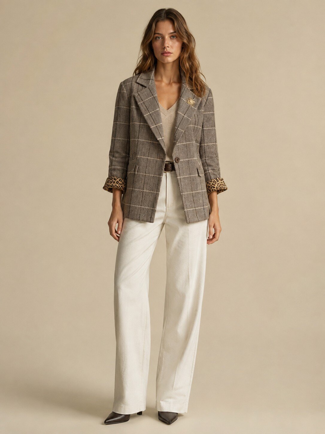 Grossiste KIS₂ - VESTE CHAUDE AVEC IMPRIMÉ COL EN V MANCHES LONGUES BOUTONS ET POCHES FRONTALES CONFORTABLE TAILLE UNIQUE