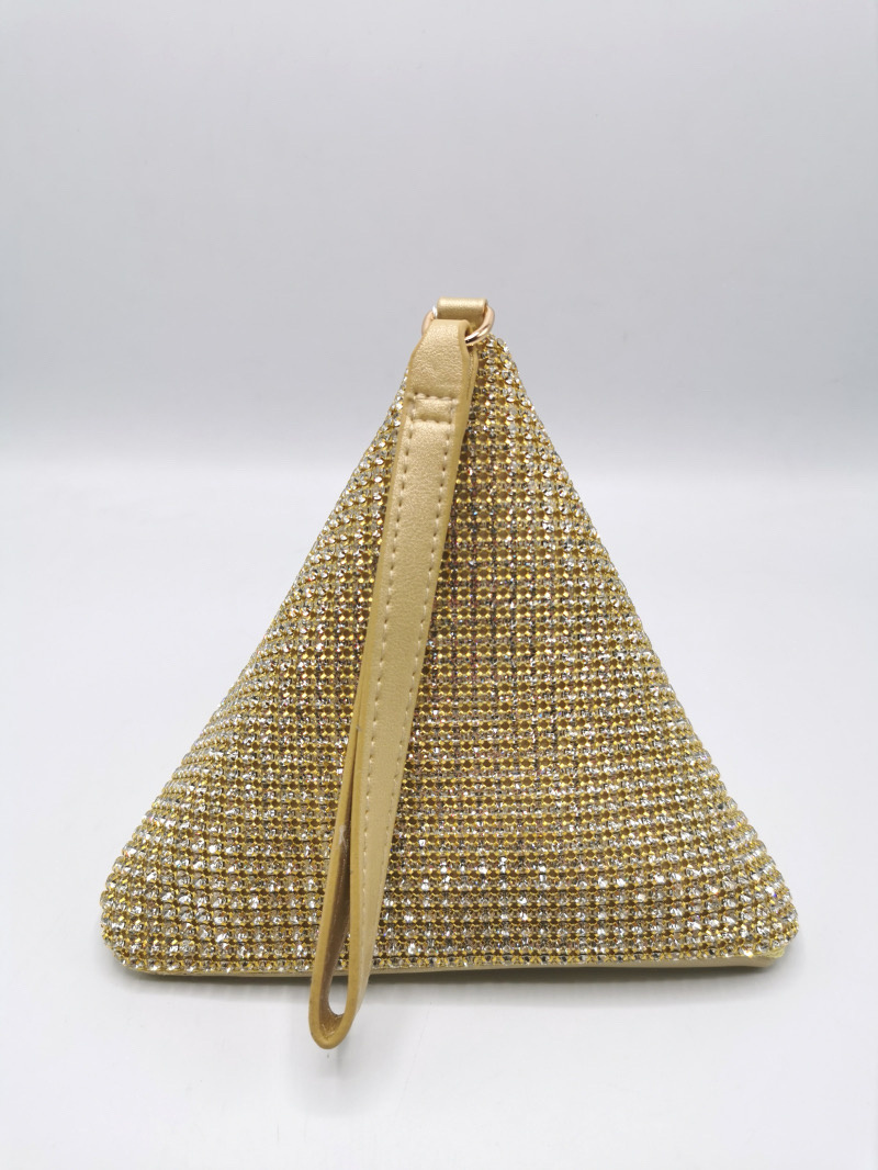 Grossiste KL - Pochette triangulaire en Strass