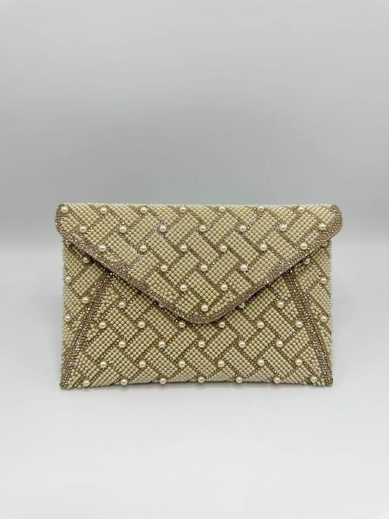 Mayorista KL - Cartera sobre con perlas y strass