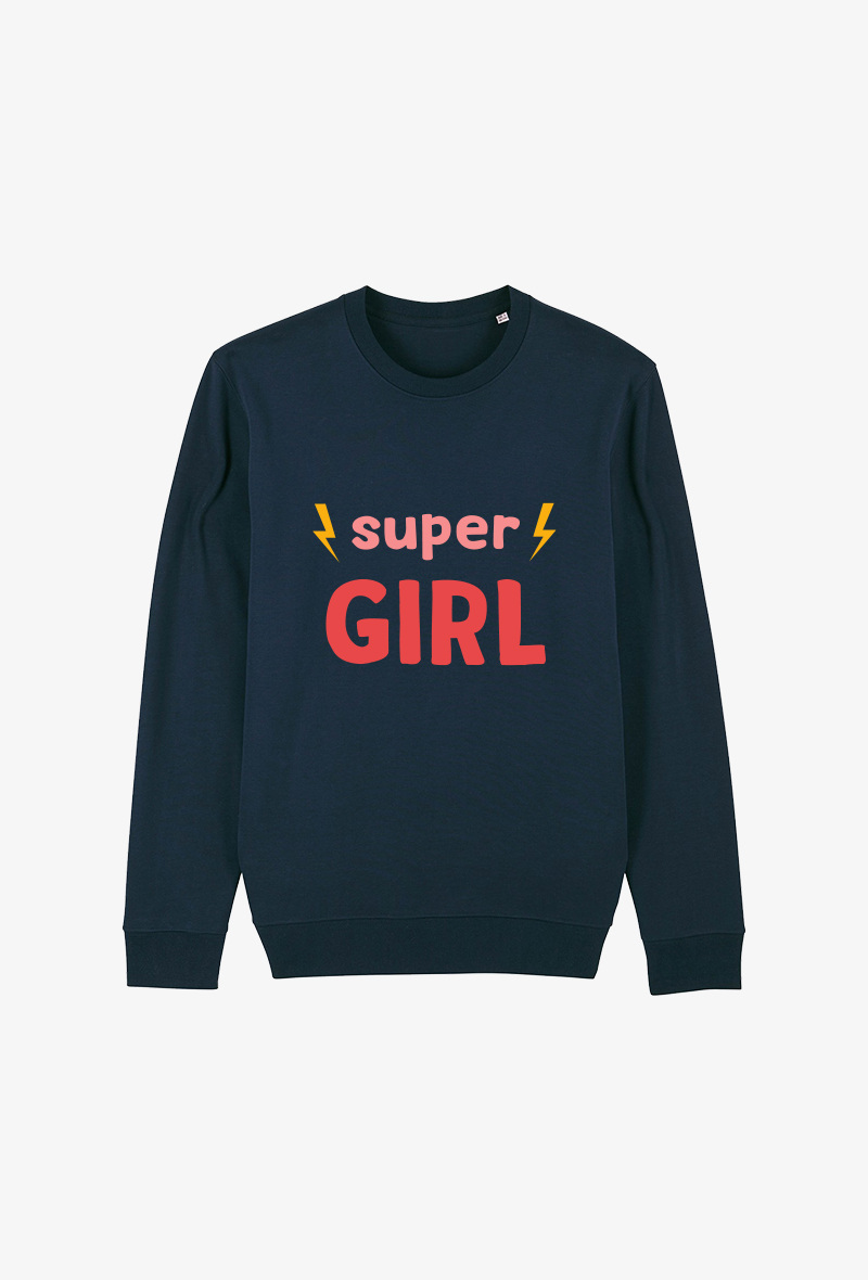 Wholesaler Koloris - Sweat Adulte Marine  - Super GIRL