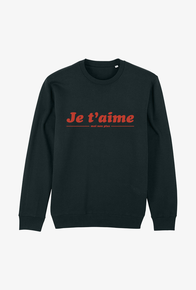 Wholesaler Koloris - Sweat Adulte Noir  - Je t'aime moi non plus