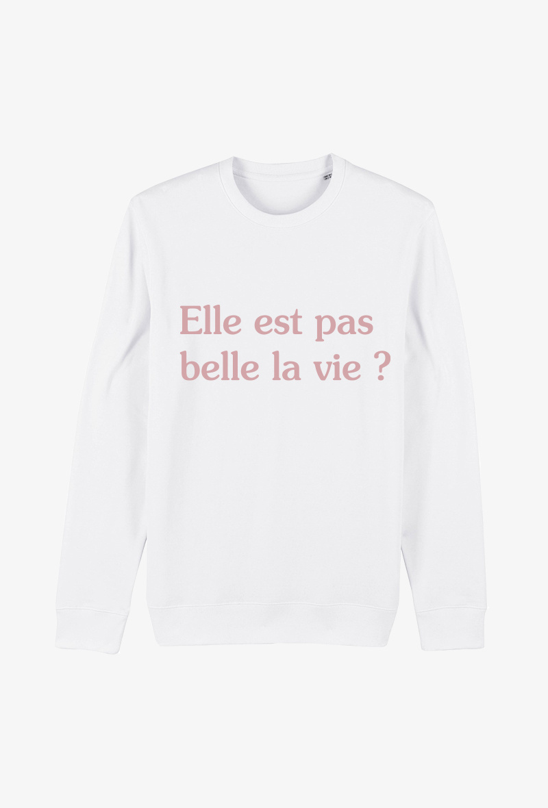 Grossiste Koloris - Sweat Adulte Blanc - Elle est pas belle la vie