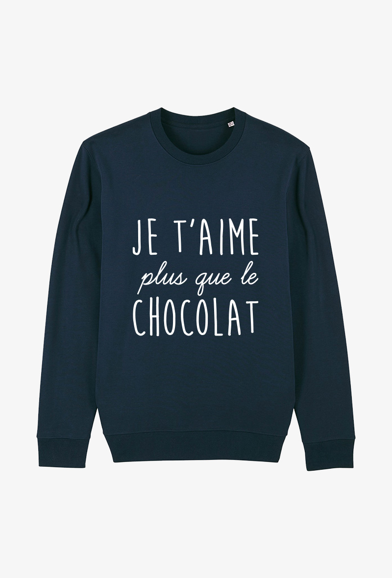Wholesaler Koloris - Sweat Adulte Marine - Je t'aime plus que le chocolat