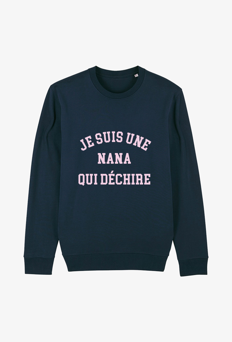 Wholesaler Koloris - Sweat Adulte Marine - Je suis une nana qui déchire