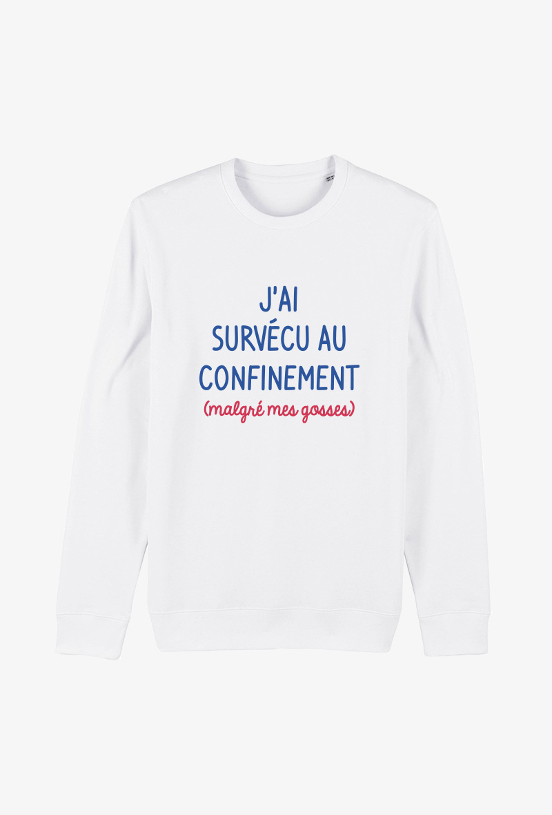 Wholesaler Koloris - Sweat Adulte blanc - J'ai survécu au confinement