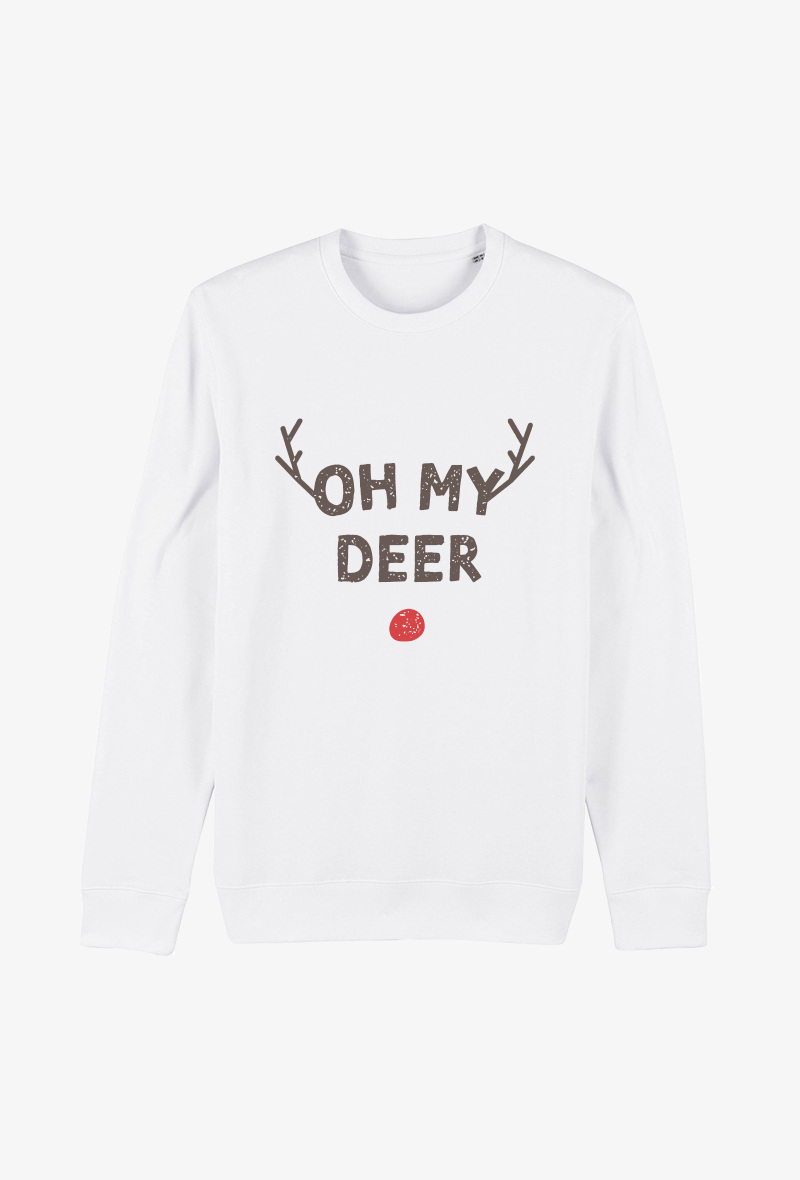 Wholesaler Koloris - Sweat Adulte Blanc - Oh my deer