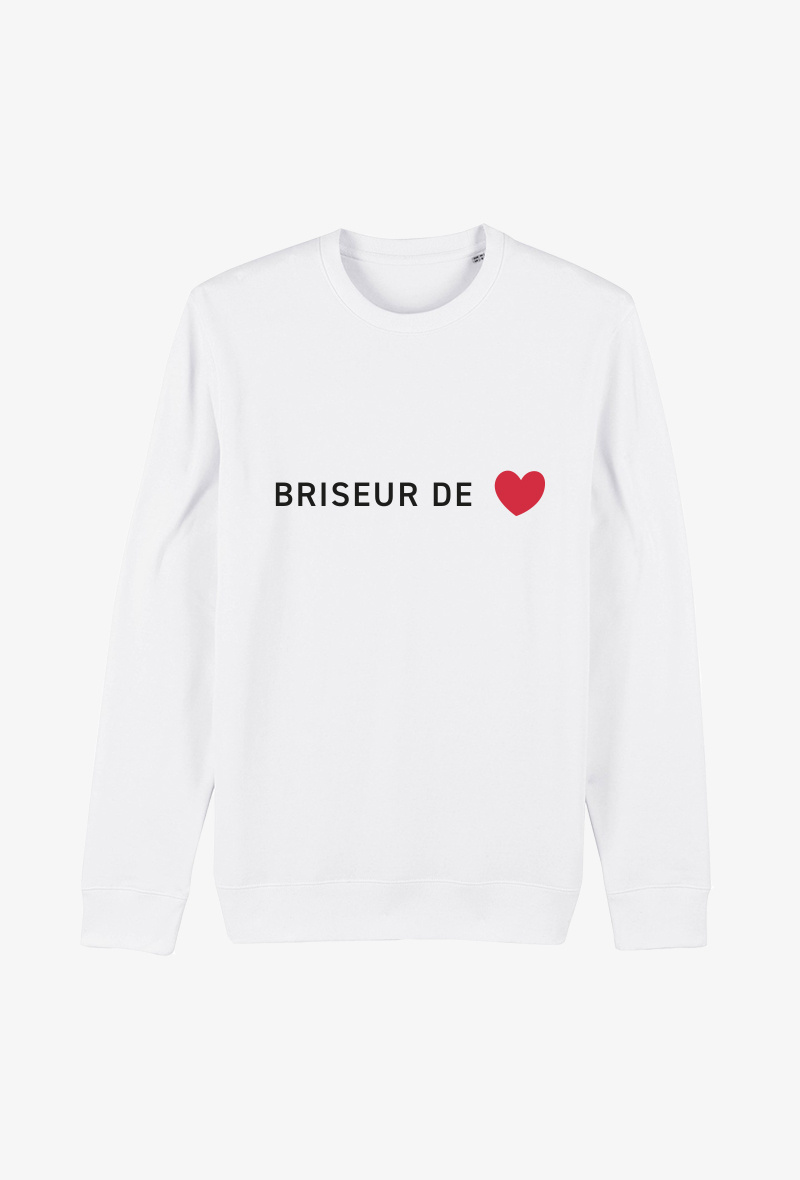 Grossiste Koloris - Sweat Adulte blanc - Briseuse de cœur