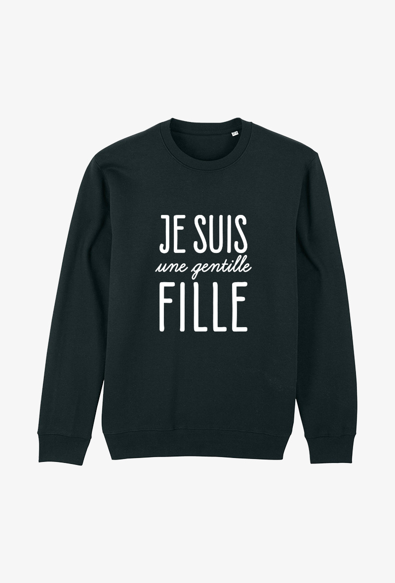 Wholesaler Koloris - Sweat Adulte Noir - Je suis une gentille fille