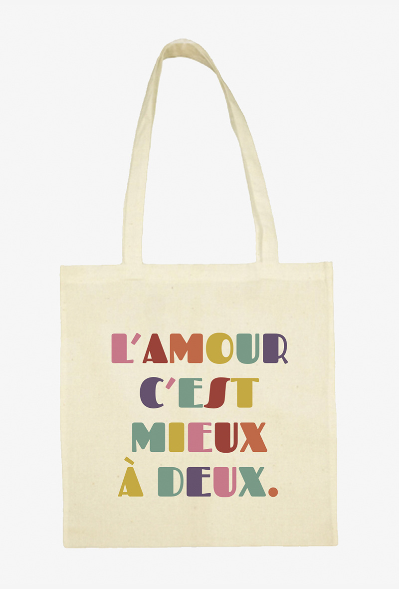 Wholesaler Koloris - Tote bag - L'amour c'est mieux à deux