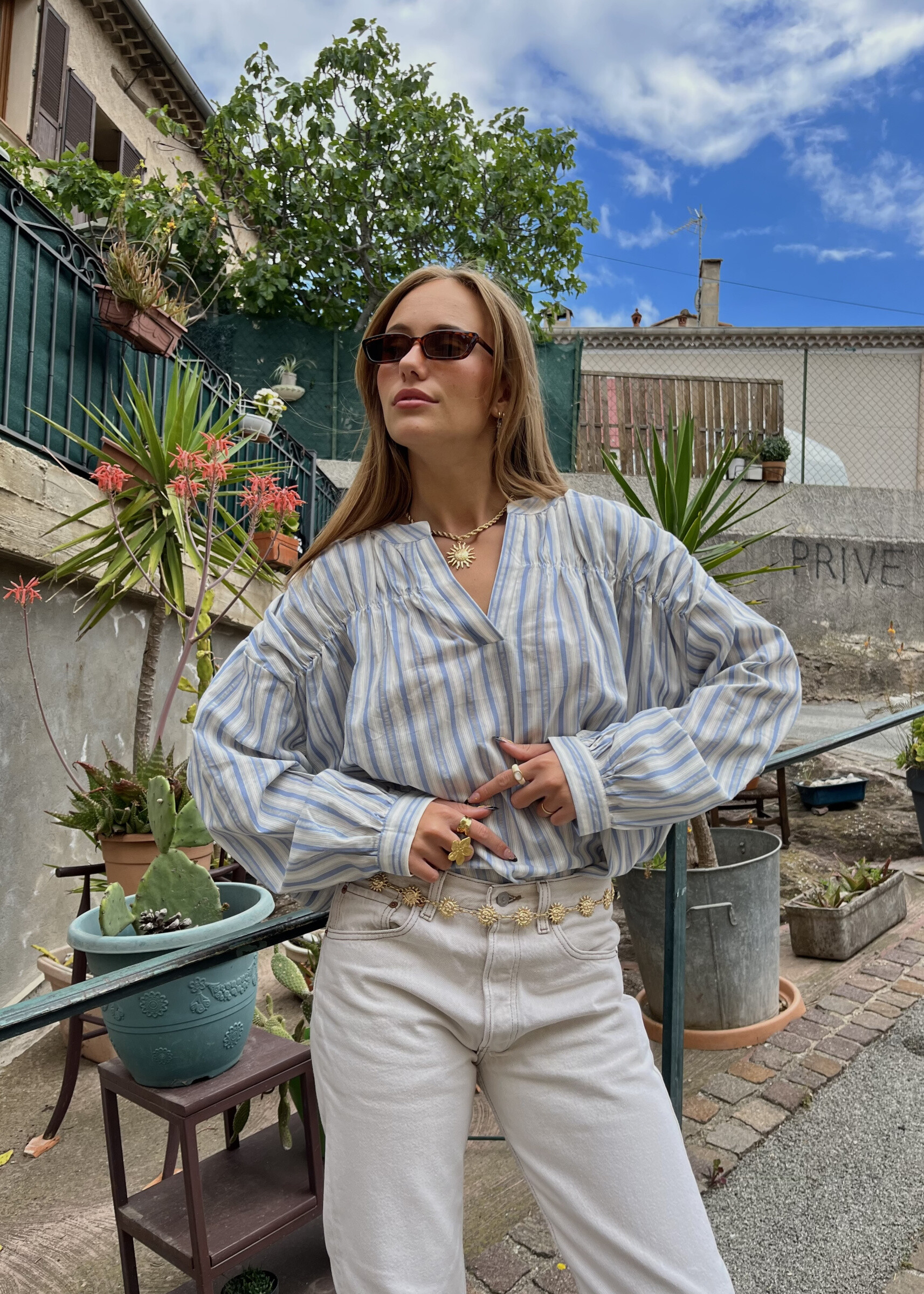 Grossiste Koolook - Chemise raille Oversized en COTON