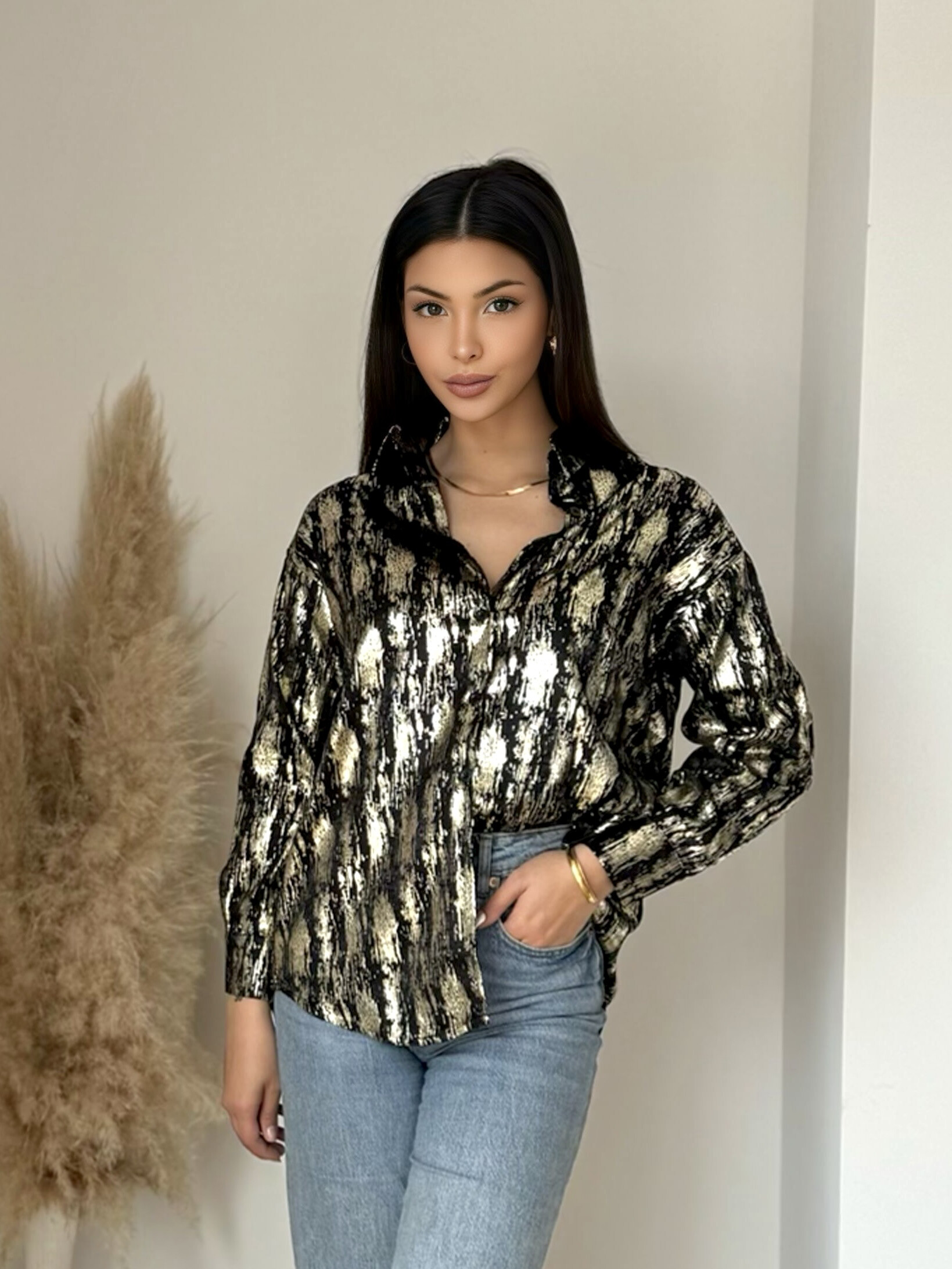 Wholesaler Koolook - Long metallic printed shirt