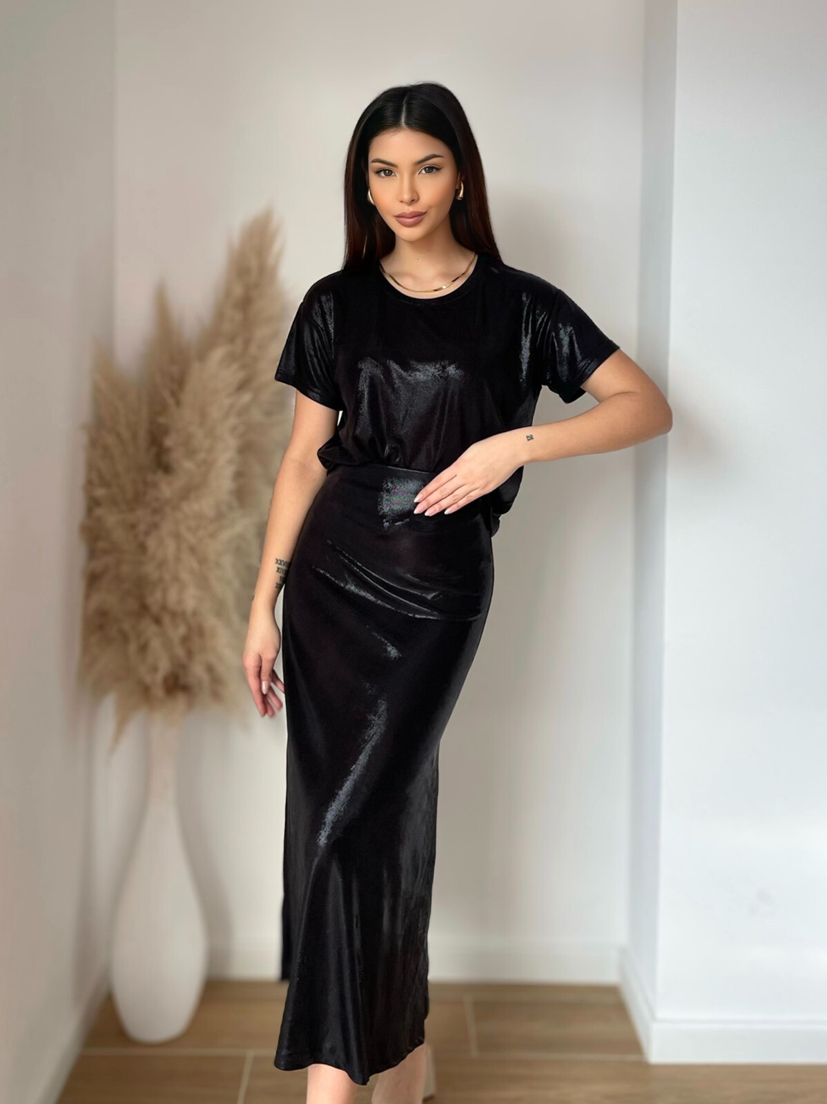 Grossista Koolook - Set stampato effetto metallico.