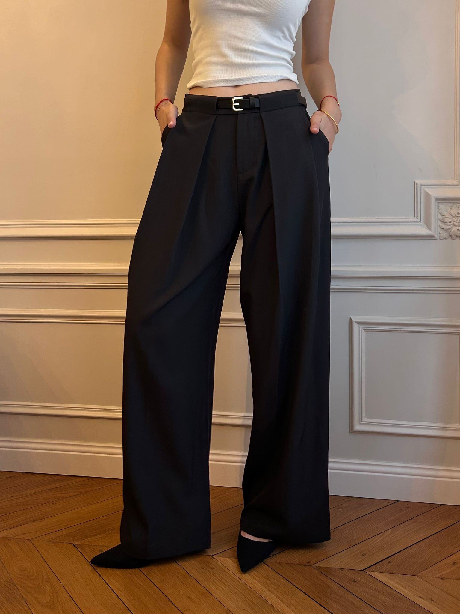 Grossiste Koolook - Pantalon Tailleur Palazzo à Ceinture Intégrée – Gamme Curvy (XL-XXXL)