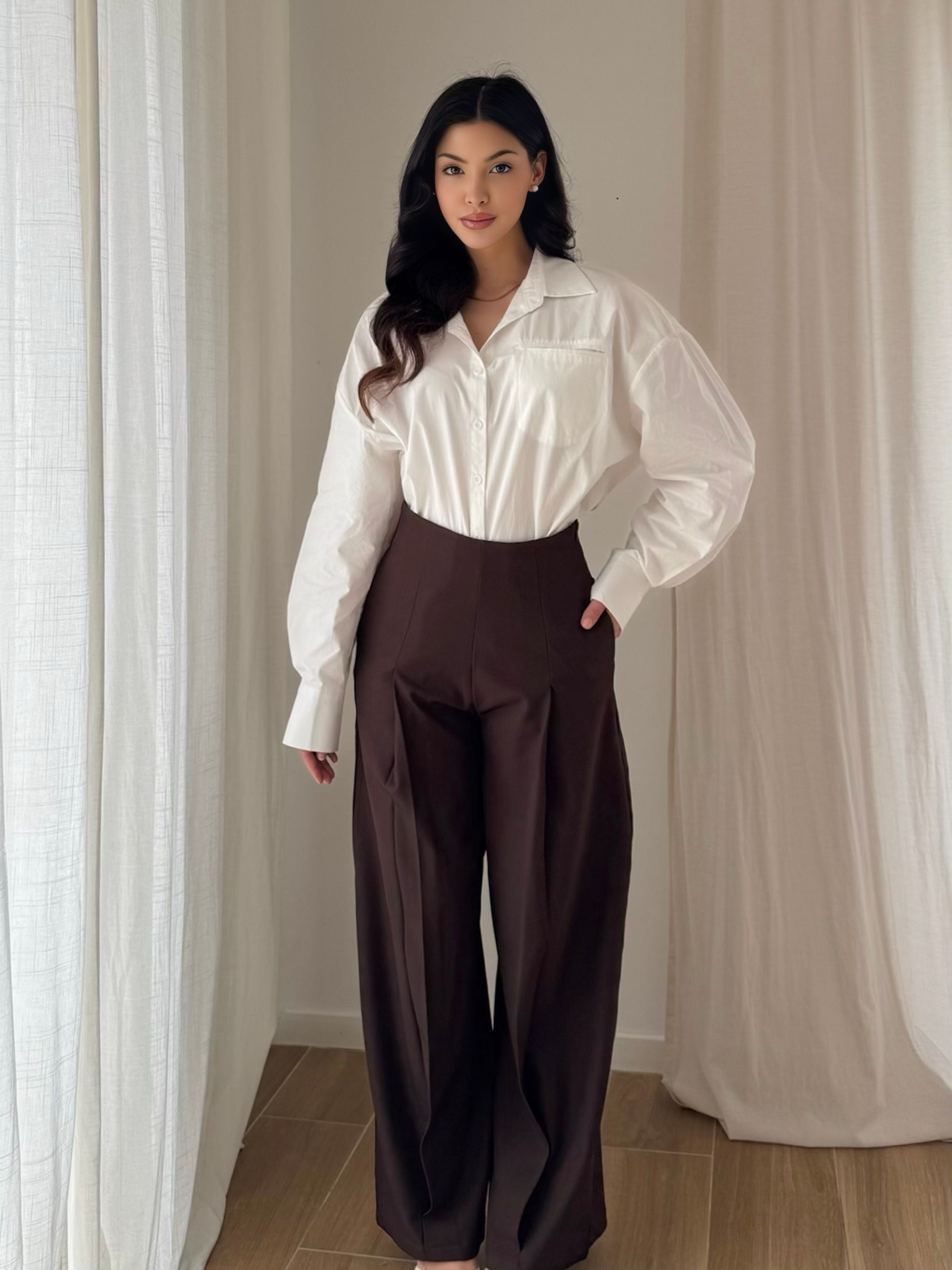 Grossiste Koolook - Pantalon Palazzo Tailleur Taille Haute